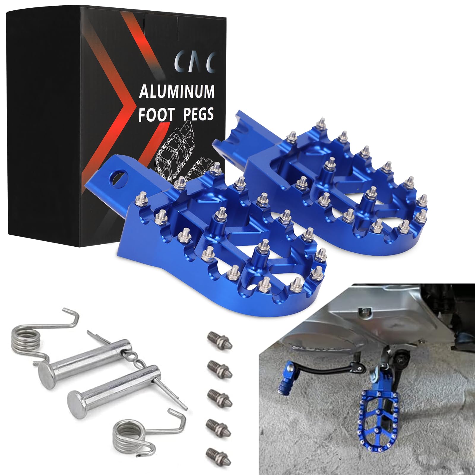 JFG RACING Dirt Bike Foot Pegs,Universal CNC Motorcycle Pit Mini Bike Pegs for YZ PW TW TTR SSR 50 65 70 80 85 100 110 Tao Tao D