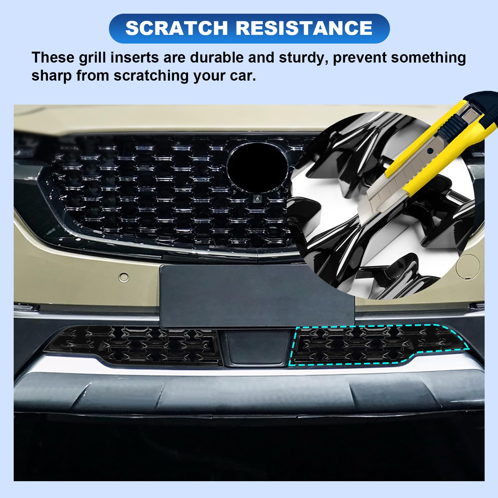 CDEFG CX-50 Front Grill Mesh Inserts, ABS Material, 2PCS, for 2023-2025 Mazda CX-50 Car Exterior Accessories