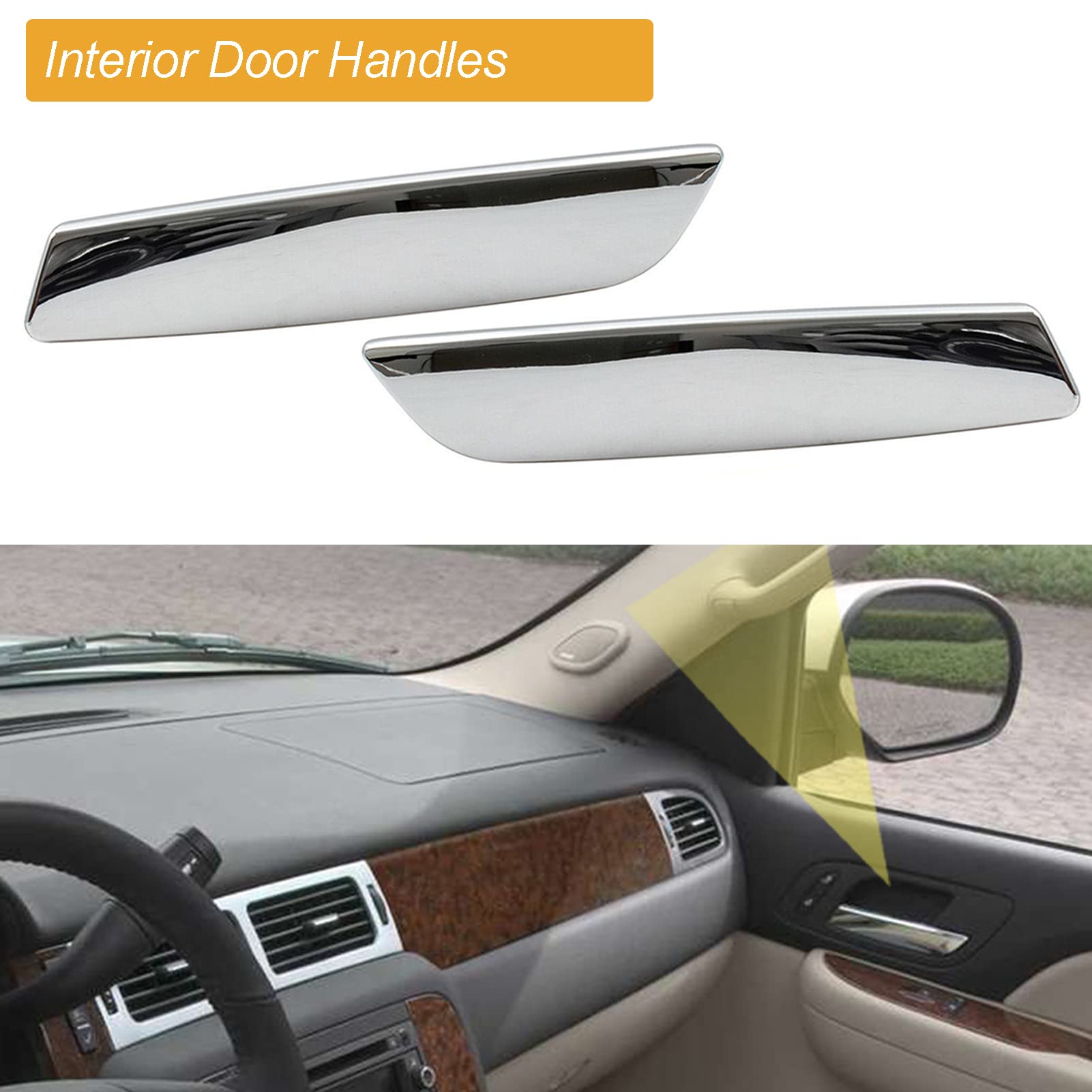 Npauto 81195 Interior Door Handles Driver & Passenger Side Replacement For Cadillac Escalade Tahoe Avalanche Gmc Yukon Pickup Tr