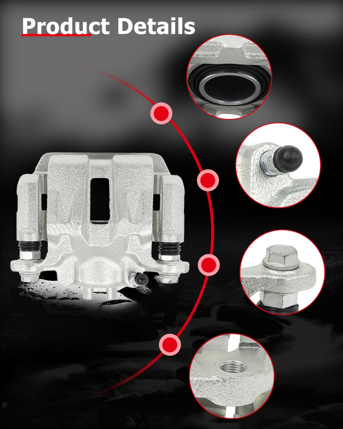 cciyu 19B2929 19B2928 Rear Left & Right Brake Calipers With Bracket For Honda For Odyssey 2005-2010