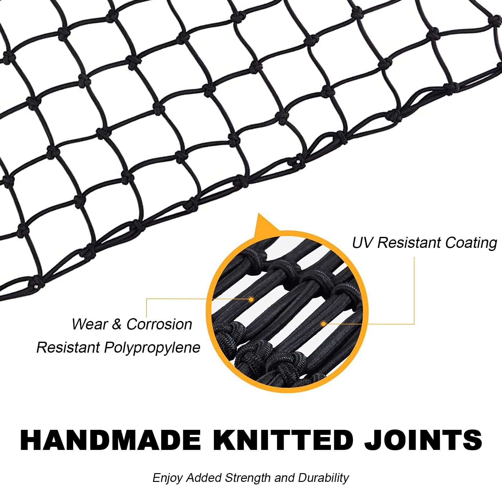 Gspscn Cargo Net 4 ' X 6 ' For Truck Pickup Bed, Trailer,Boat,Rv Suv Stretches To 12 'X18 ' Max Roof Rack Net,Small 4   X4    Me