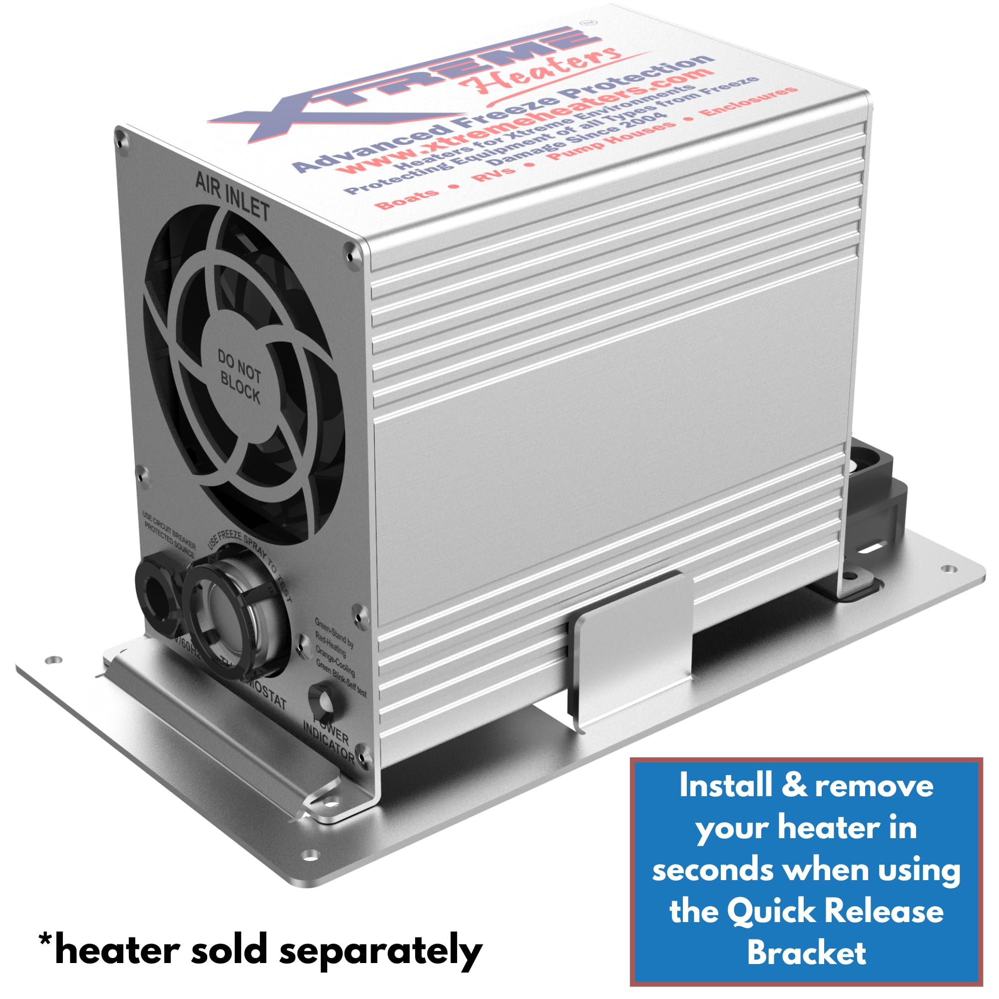 Xtreme Heaters Bilge Heater Quick Release Bracket for Medium/Large 600W-800W Easy Access Boat Engine Compartment Heater, RV Bay