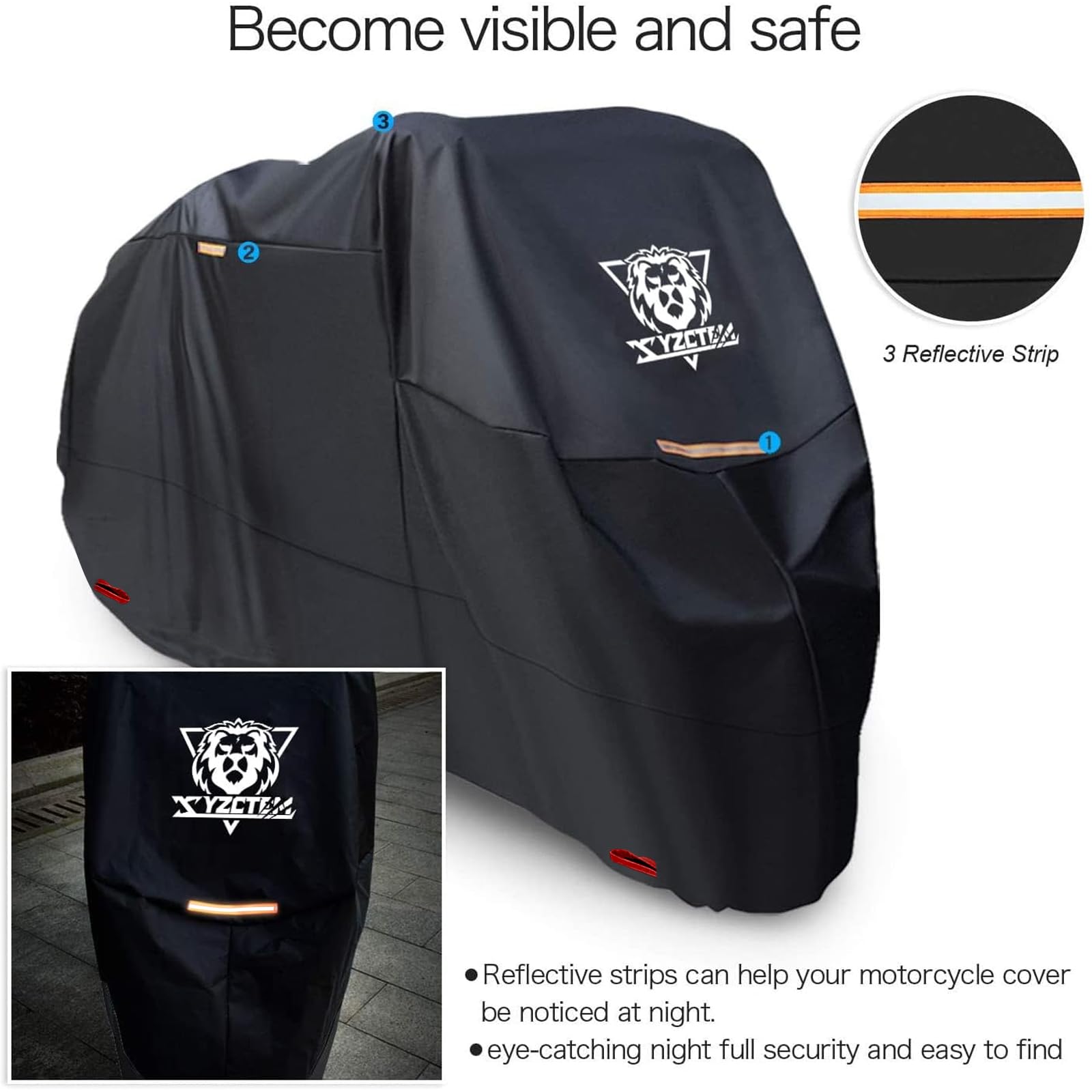 Xyzctem Motorcycle Cover -Waterproof Outdoor Storage Bag,Made Of Heavy Duty Material Fits Up To 96 Inch, Compatible With Harley