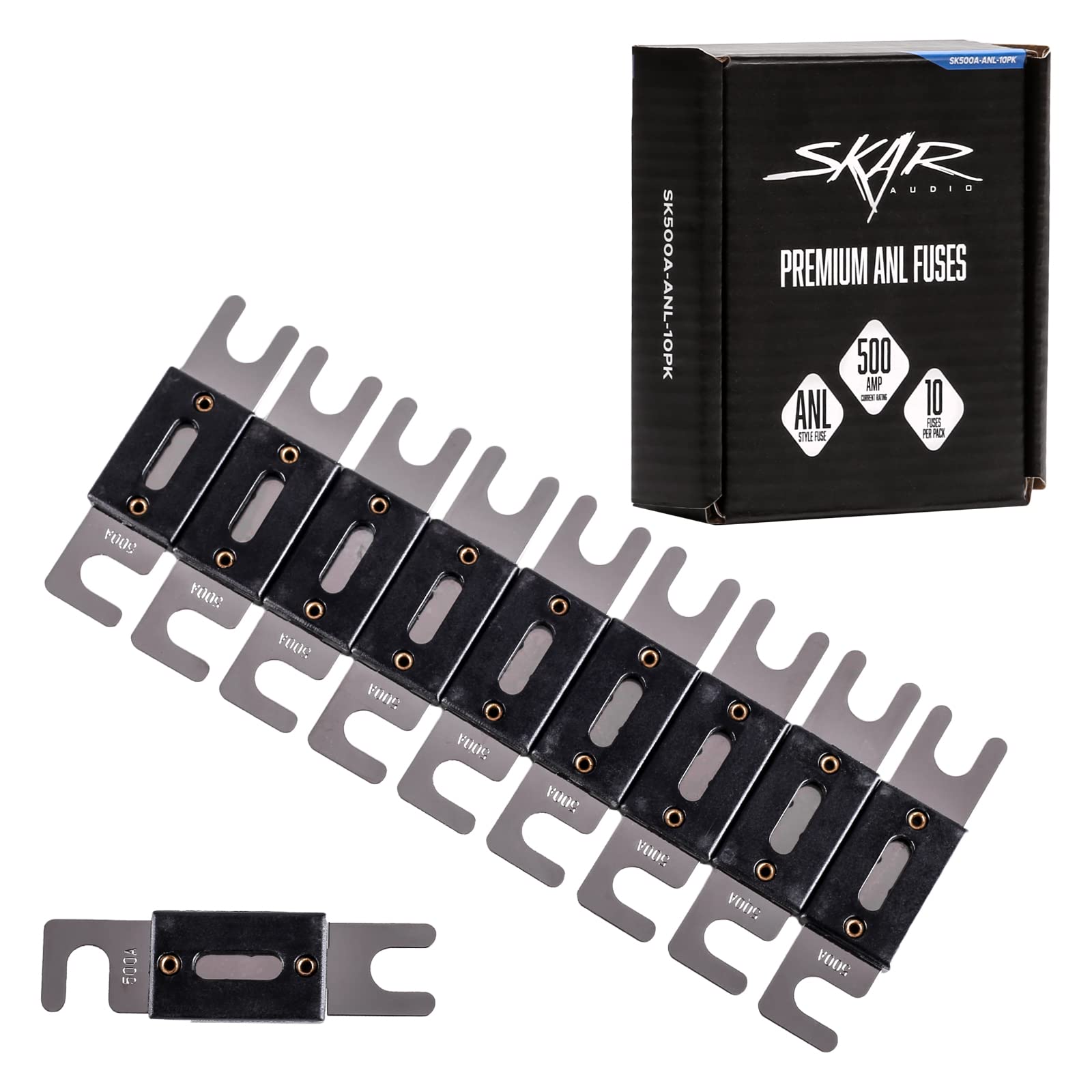 Skar Audio 500 Amp Nickel Plated ANL Fuses (10 Pack) - SK500A-ANL-10PK