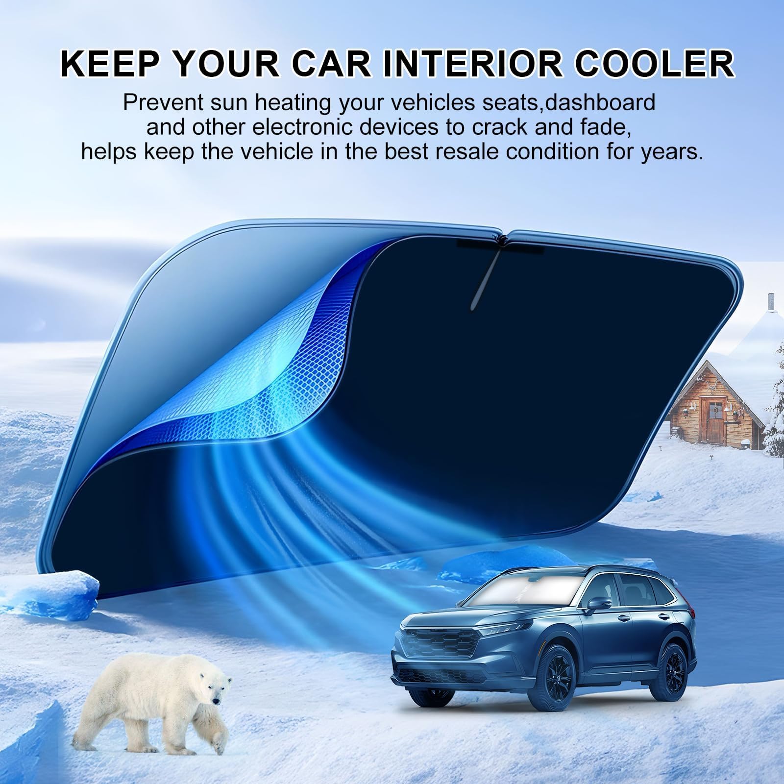 T Tgbros Windshield Sun Shade For Honda Crv 2023 2024 2025 4-Layer Front Window Shade Cover Protector Custom Fit For Cr-V Access