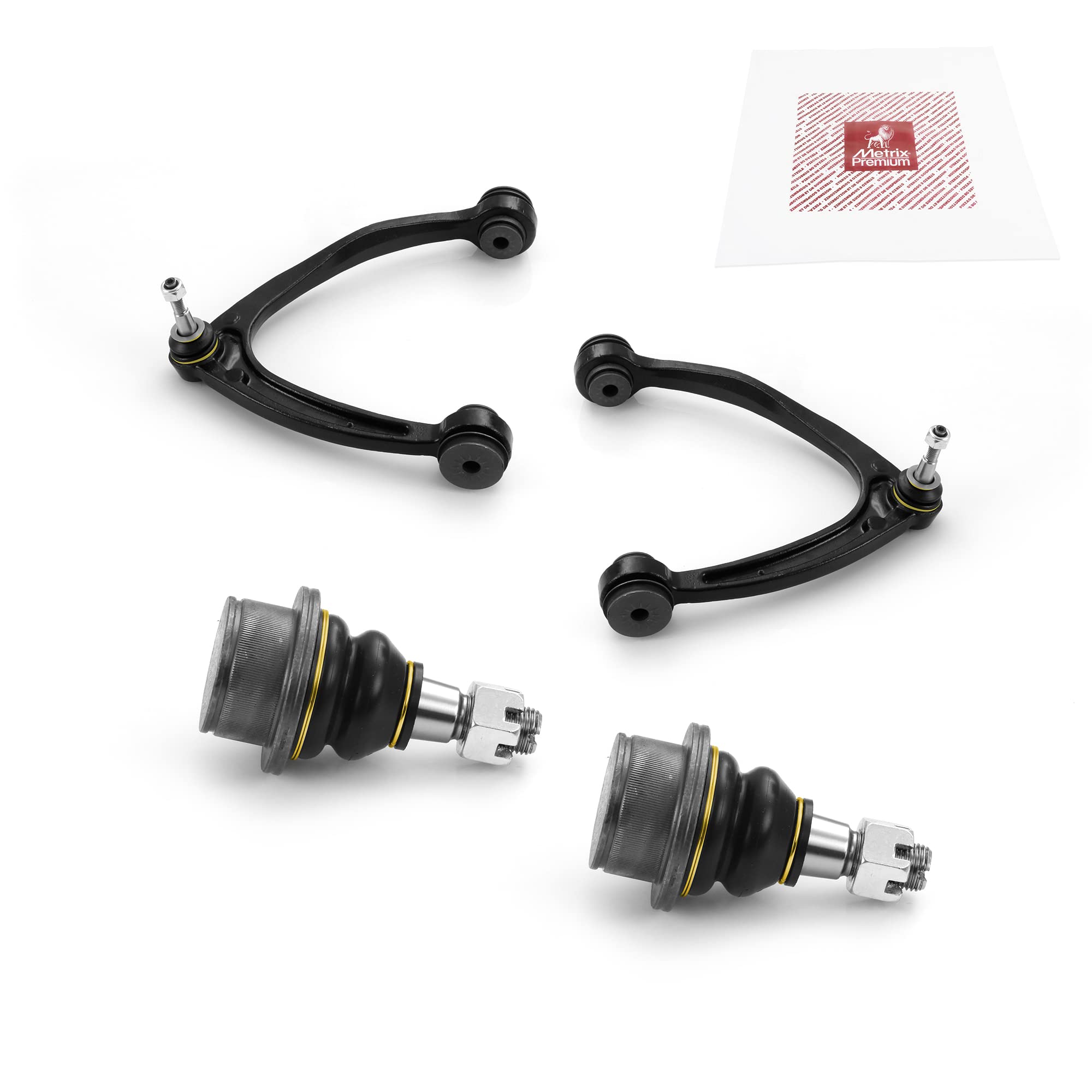 Metrix Premium Chassis Parts - 4 Pc Front L/R Upper Control Arm & Front Lower L/R Ball Joint Kit Fits 07-16 Cadillac Escalade, 0