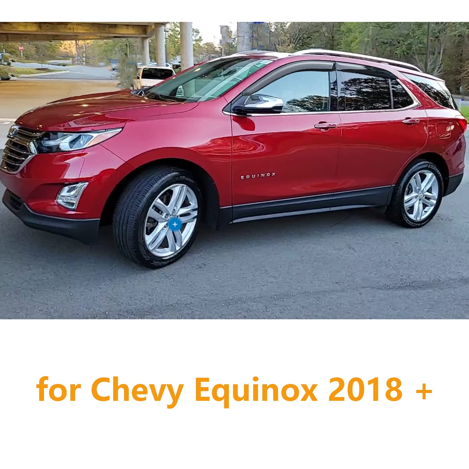 Tape On Window Visors Rain Guards For (Chevy) Chevrolet Equinox 2018-2024,Side Wind Deflectors Window Vent Guard Shade For 18-24