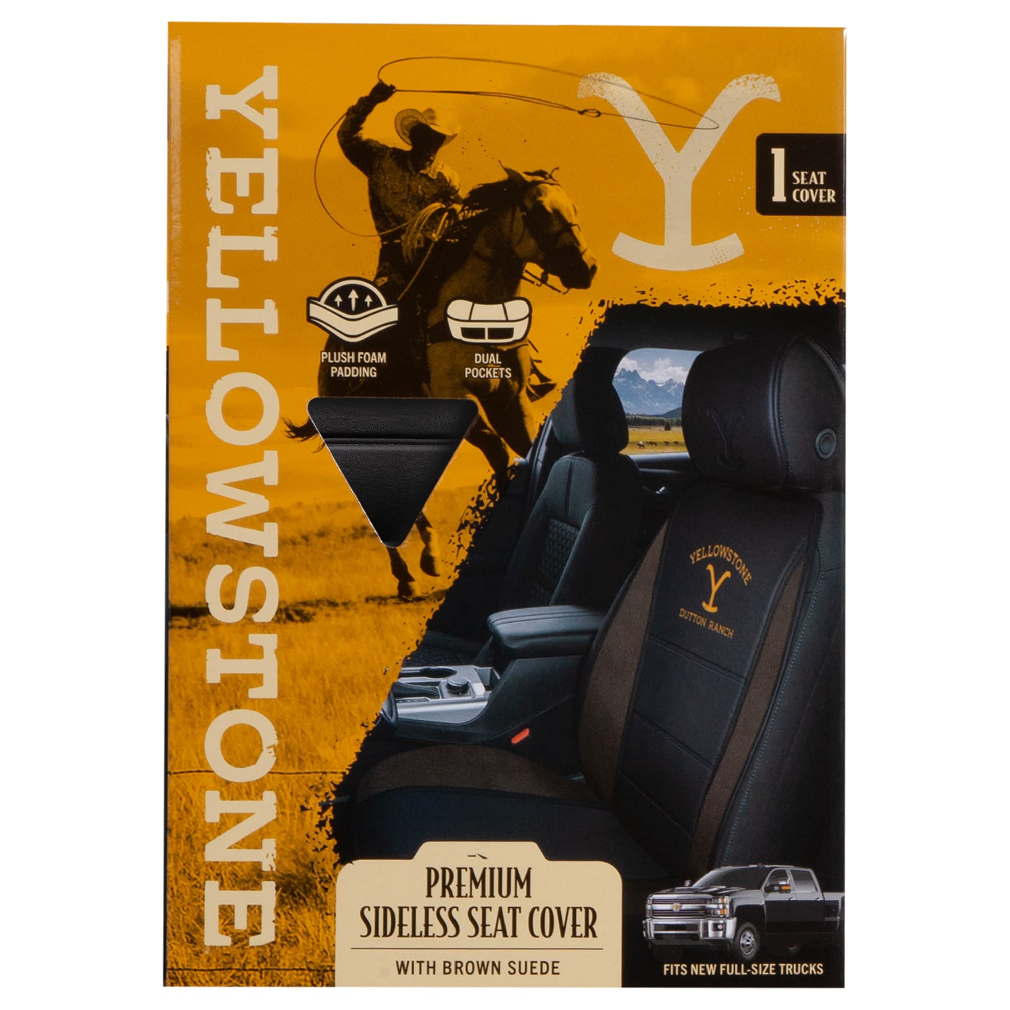Plasticolor Sideless Seat Cover - Premium 3pc, Suede Material, Black and Tan, Model 008726R01, Truck Sized