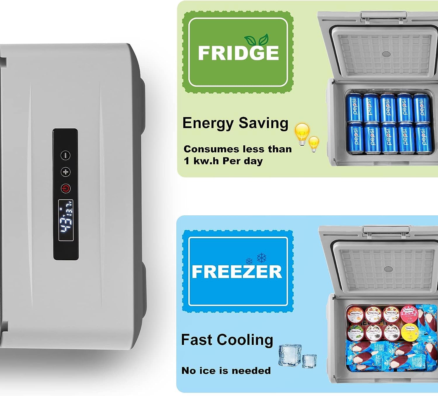 Setpower Fc15 Portable Refrigerator 15.8 Quart 12 Volt Freezer (-4?~68?) 15L Car Fridge With Compressor 110-240V Ac For Camping,