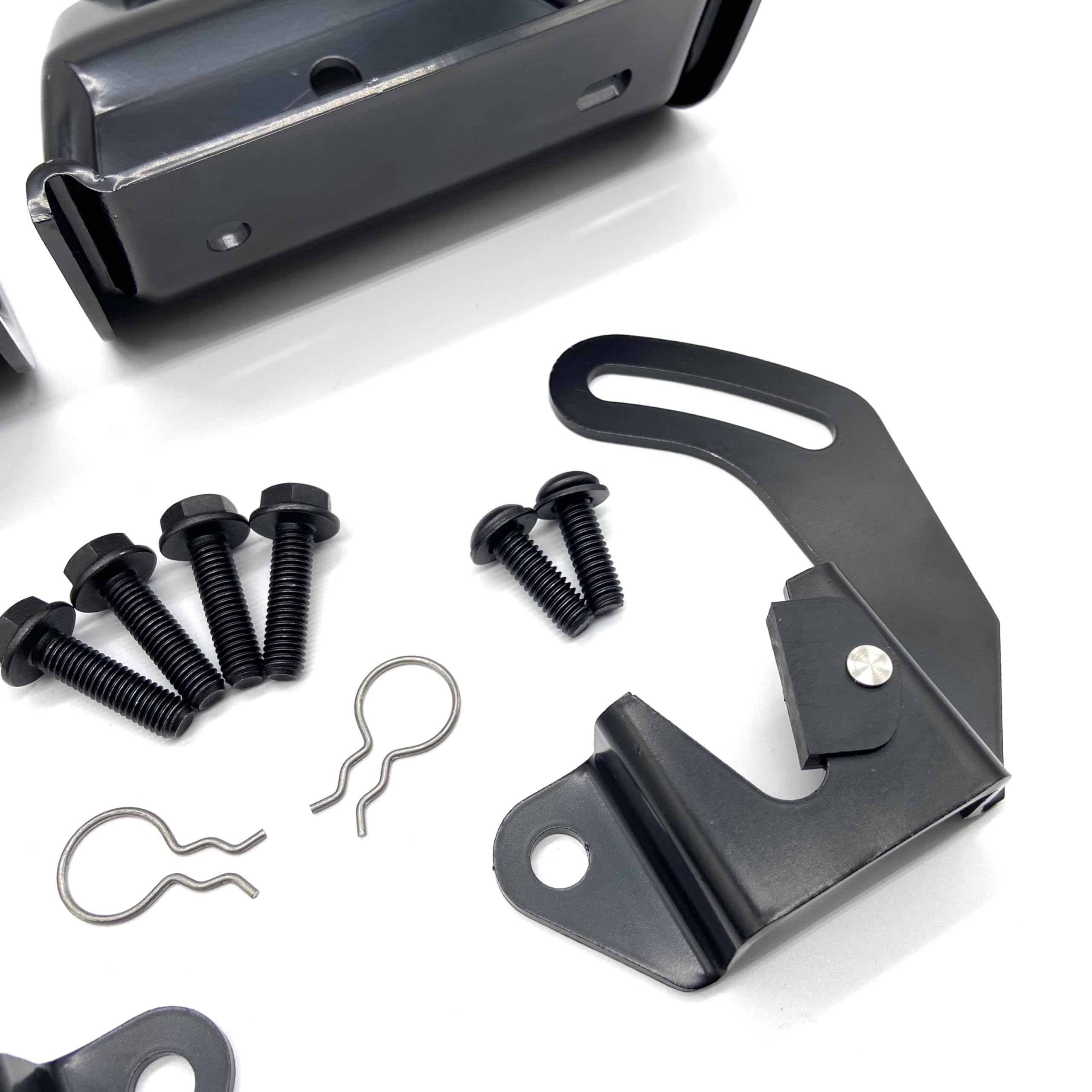 Generic Offroad Rear Seat Mounting Brackets & Bolts for Jeep Wrangler TJ 1997-2002, Stainless Steel, Black, Model RO-1015/RO-1016