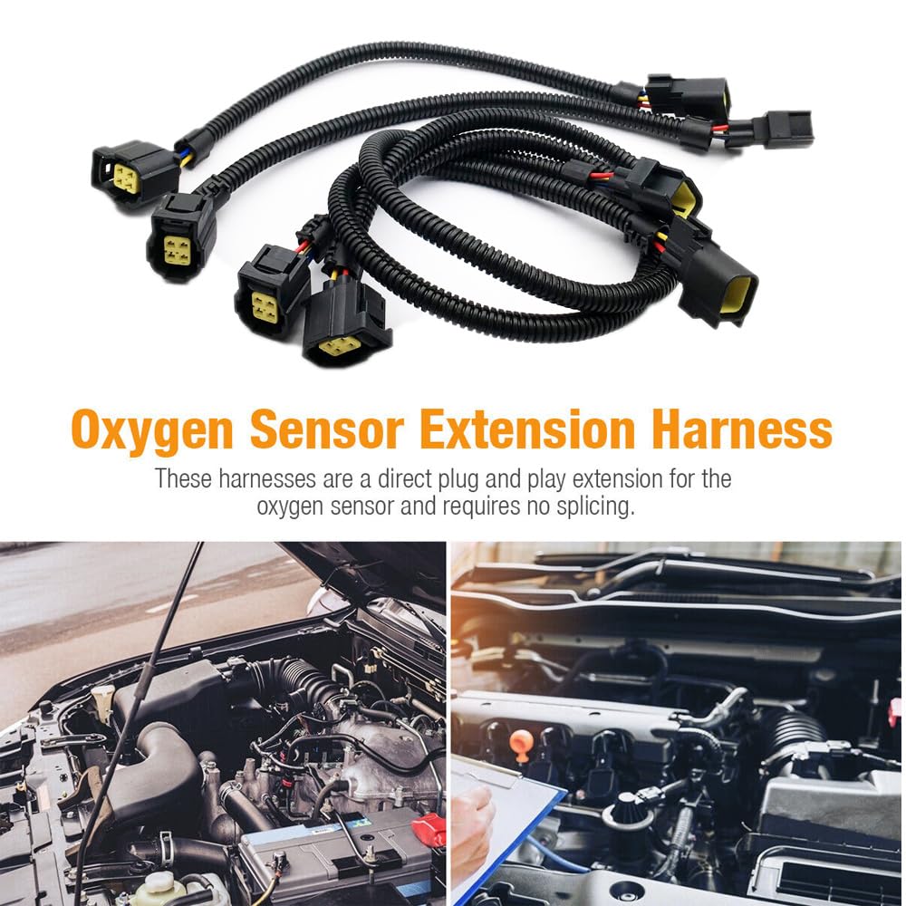 LIZAPUS 4PCS O2 Oxygen Sensor Extension Harness for Dodge Jeep Chrysler RAM 1500 Charger