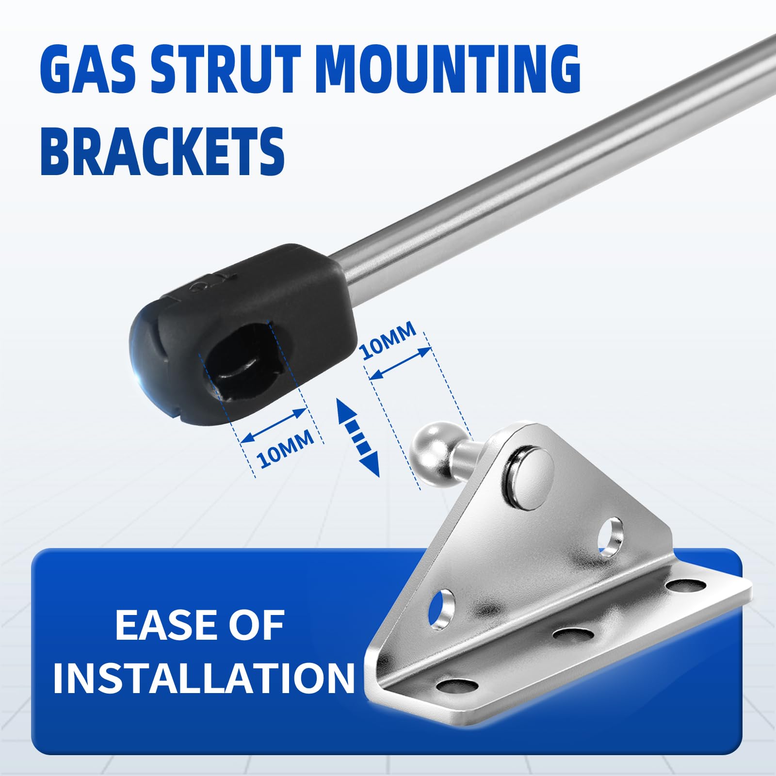 ARANA 10MM Ball Stud Mounting Bracket Kit, Silver - 4PCS with 16 Screws, Carbon Steel, Model ARA-JT014SL