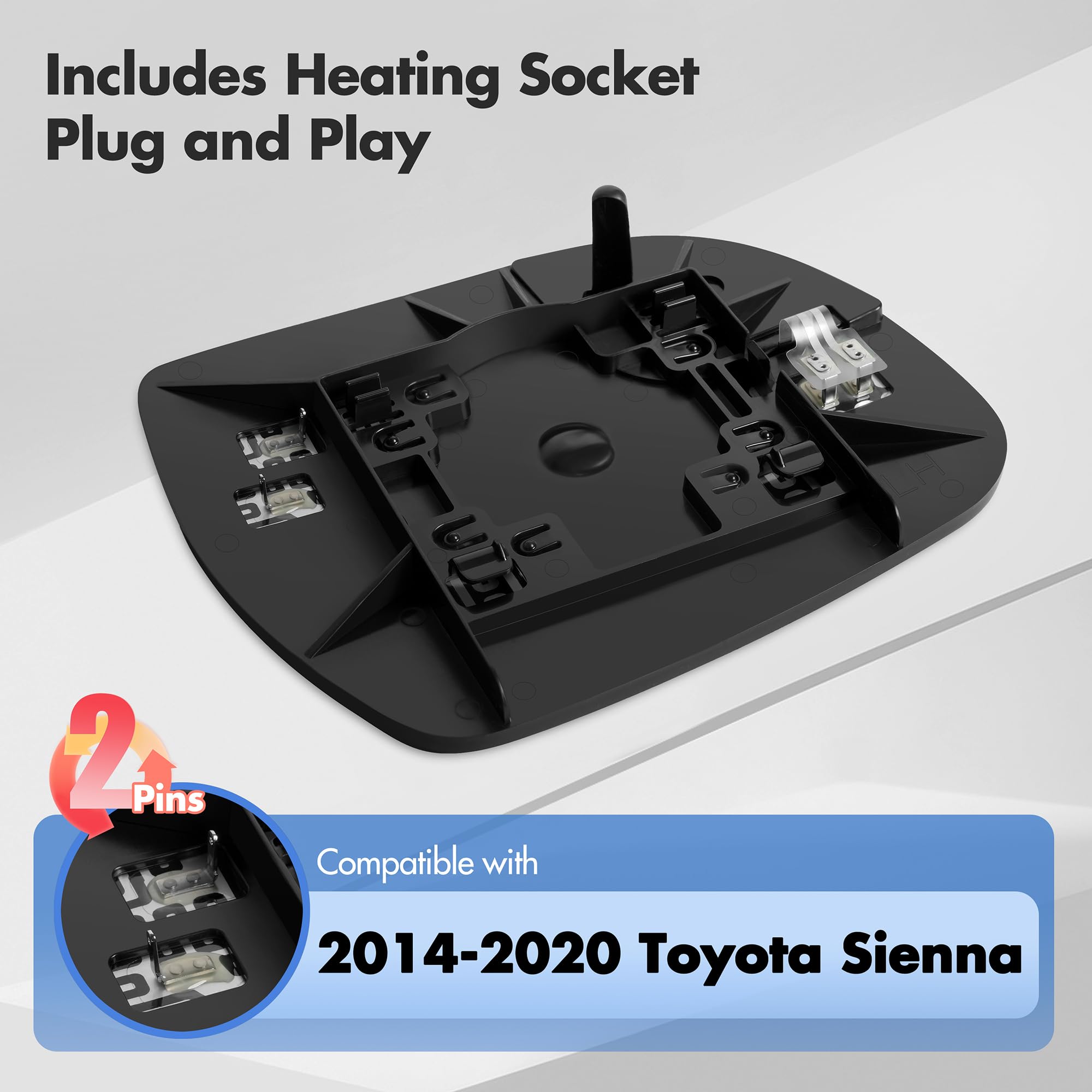 SNEMEEY Compatible with Toyota Sienna Driver Side Mirror 2014 2015 2016 2017 2018 2019 2020, Power Heated Left Side View Mirror