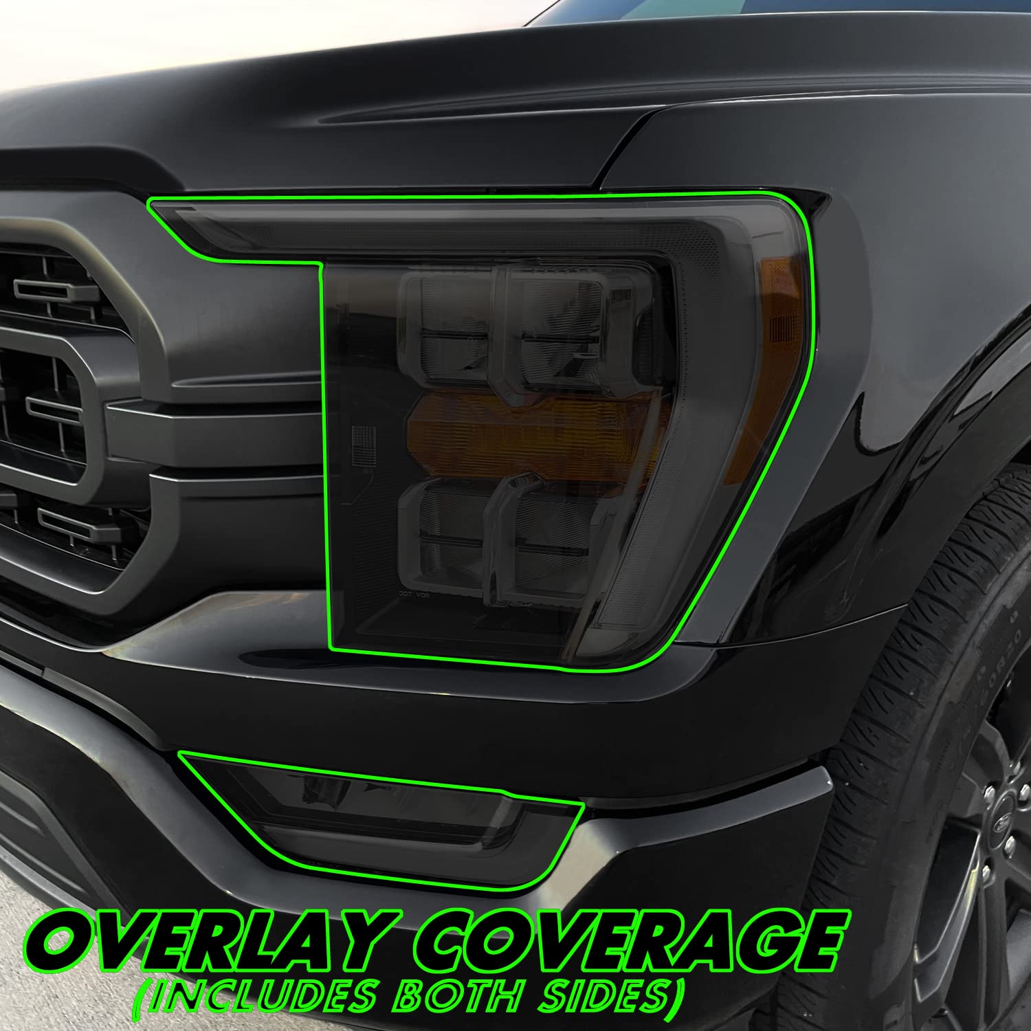 SlickMod PreCut Vinyl Smoke Tint for 2021-2023 Ford F150 Headlight, 20% Dark Smoke, SM-FOR-F15-2123-HL, 1 Head