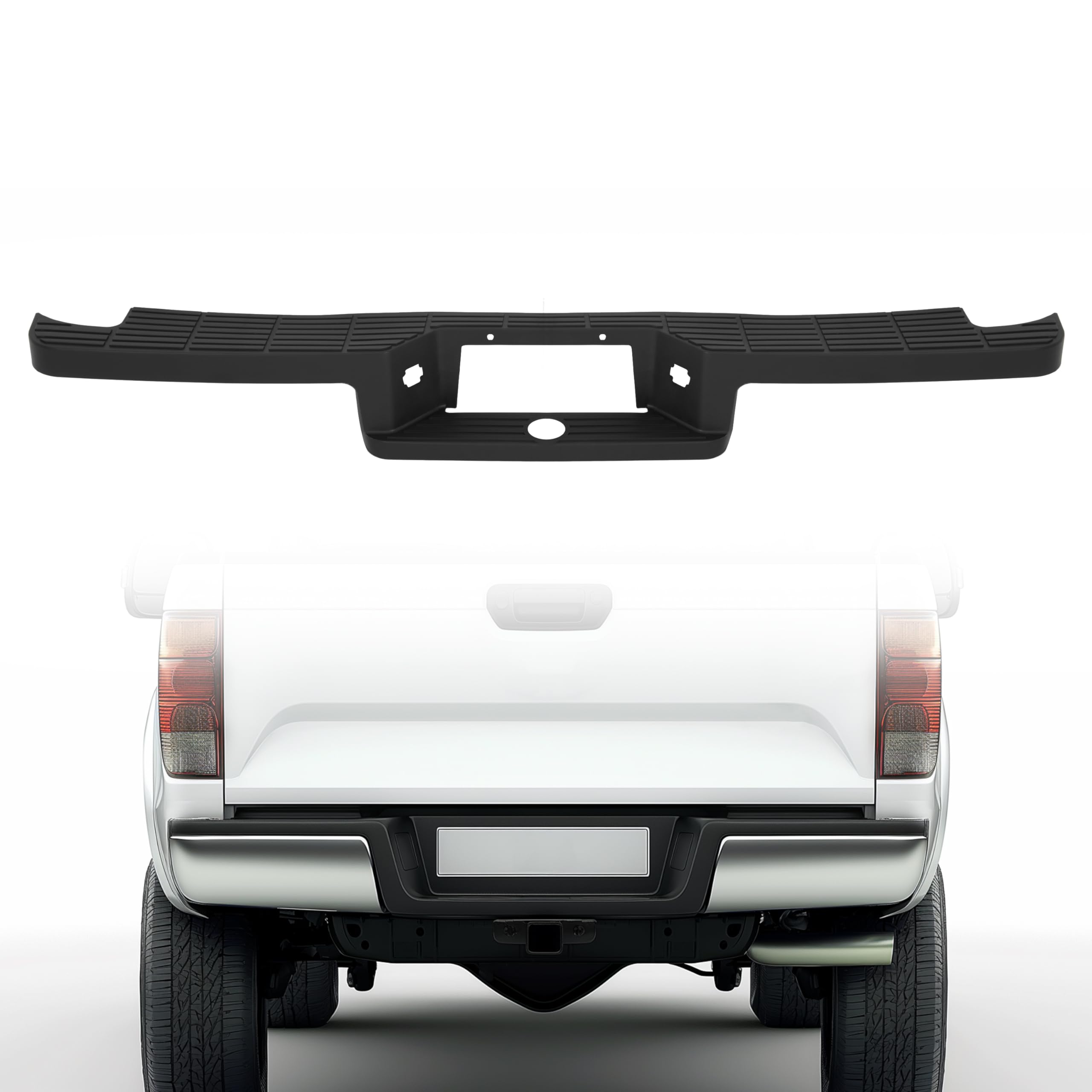 HECASA Rear Bumper Step Pad Compatible with 1993-2011 Ford Ranger Styleside And Supercrew Model Plastic Black