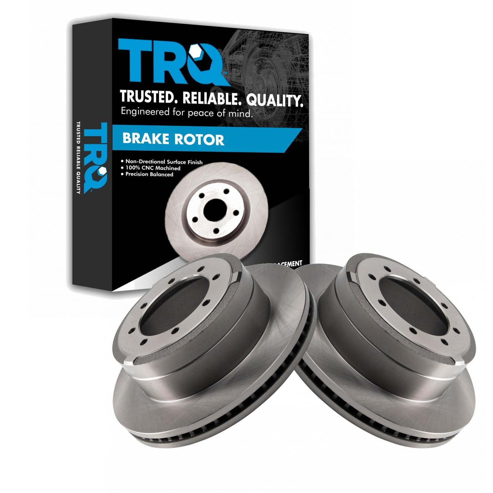 Trq Rear Brake Rotors Set Vented Compatible With 2013-2019 Ford F-350 Super Duty 2013-2016 F-450 Super Duty