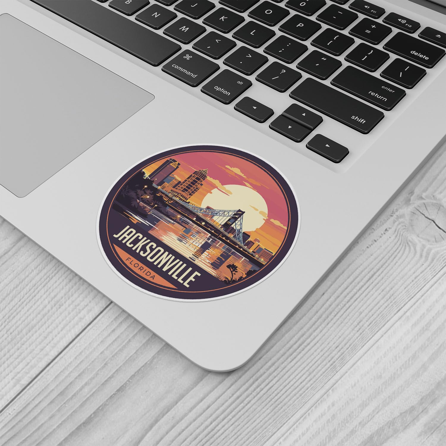 Jacksonville City Sticker - Waterproof Vinyl Decal for Car Bumper, Laptop, Water Bottle, Wall, and Window, Size - 3'' Longer Sid