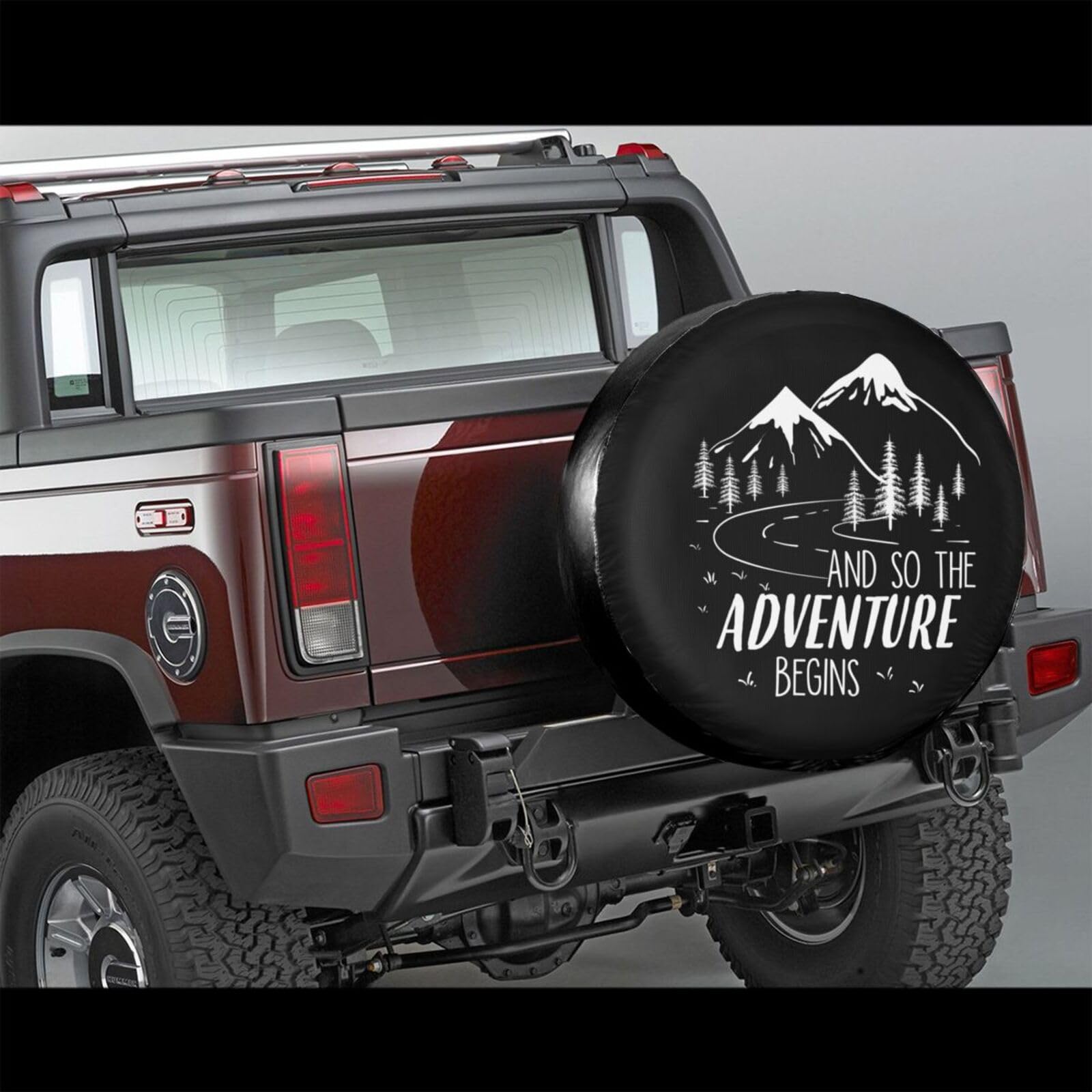 and So The Adventure Begins Spare Tire Cover Camper Tire Wheel Covers Weatherproof Wheel Tire Protector Waterproof Dust-Proof Ty