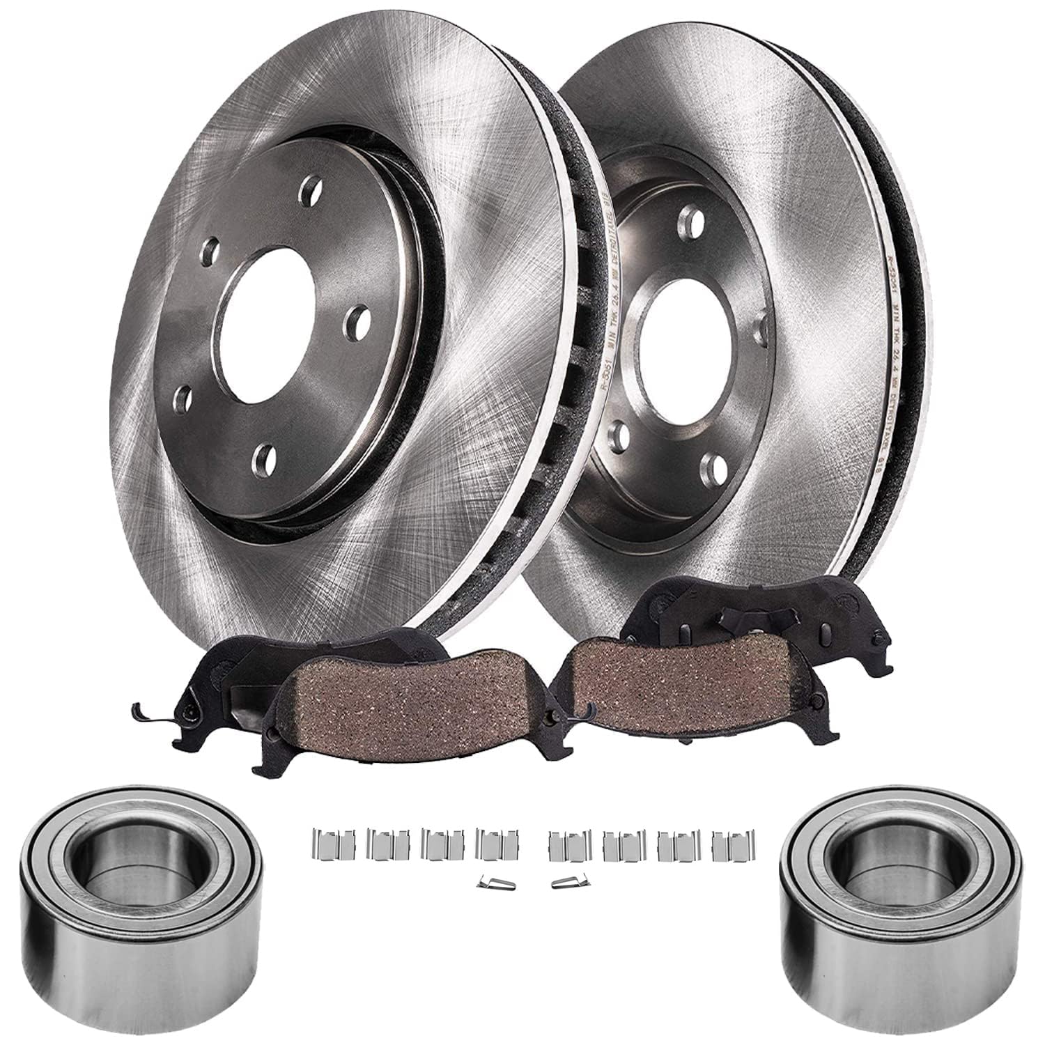 Detroit Axle - Front Brake Kit for 2007-2014 Ford Edge 07-15 Lincoln MKX Wheel Bearings Replacement Disc Brake Rotors Ceramic Br