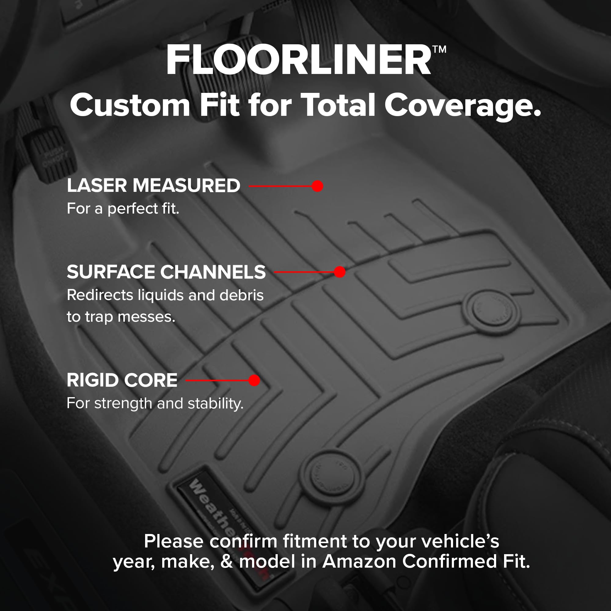 WeatherTech Custom Fit FloorLiners for Nissan Murano - 1st Row (447561), Black