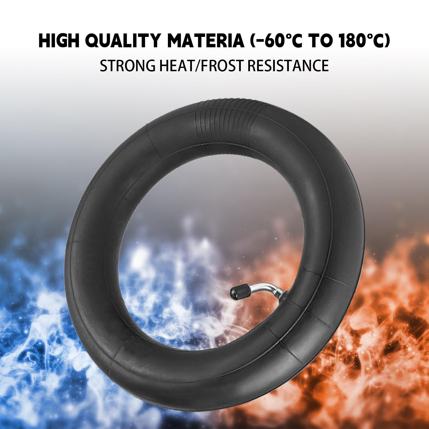 Hromra 80/65-6 Scooter Inner Tube 10x2.5, Thickened, Valve Extension, 2 Pack