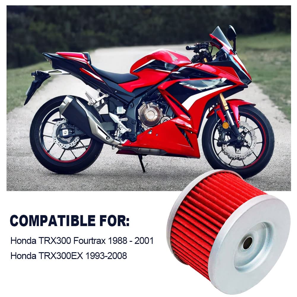 Yerbay Compatible Motorcycle Oil Filter for Honda TRX300 TRX 300 Fourtrax 1988-2001 / TRX300EX 1993-2008