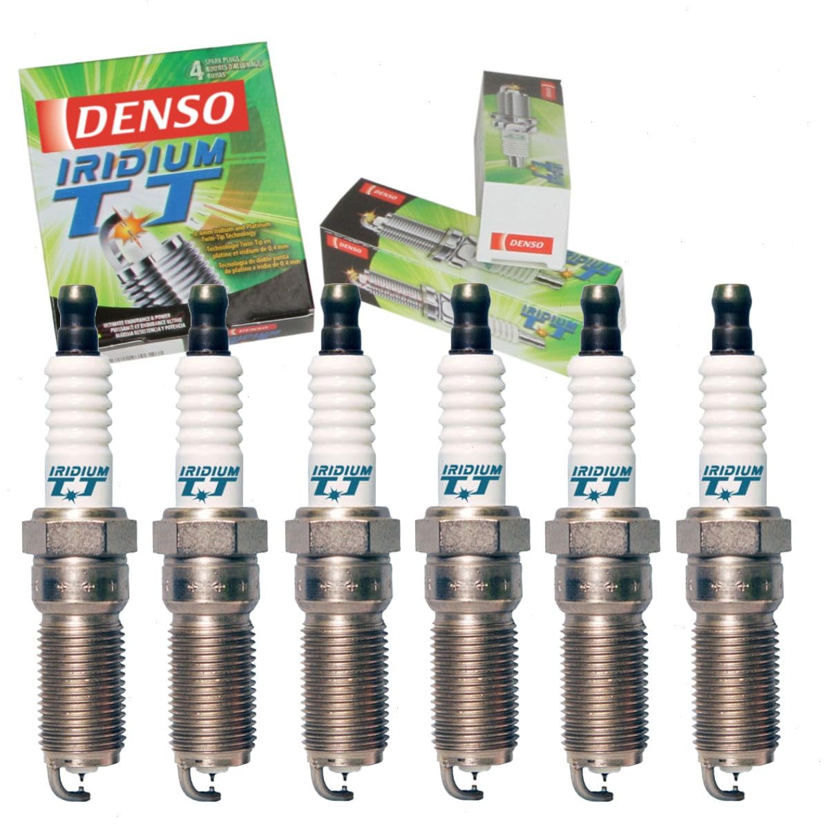 6 pc DENSO Iridium TT Spark Plugs compatible with Ford F-150 3.5L 3.7L V6 2011-2016