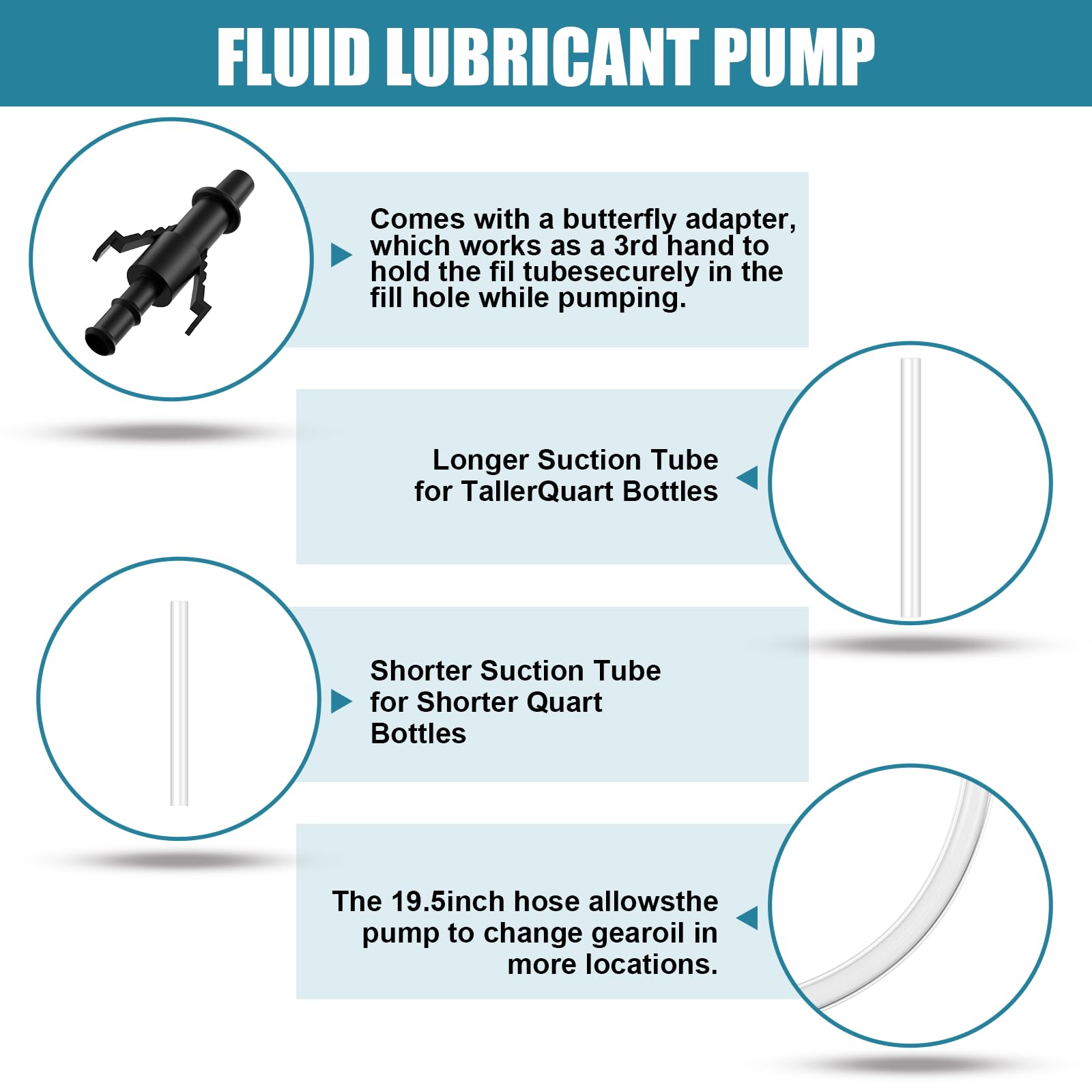 Fluid Pump for Standard Quart Bottles - (2Pack-28mm) 8cc Per Pump Stroke