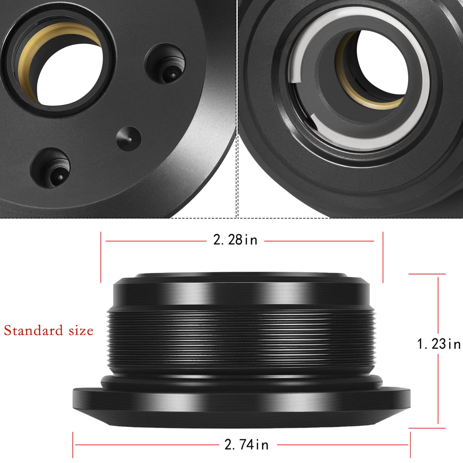 Bonbo Black Outboard Verado Trim Cap, Aluminum, Fits Mercury 8M0118299, 896157A01, 6-Cylinder, 200-300HP, Pack of