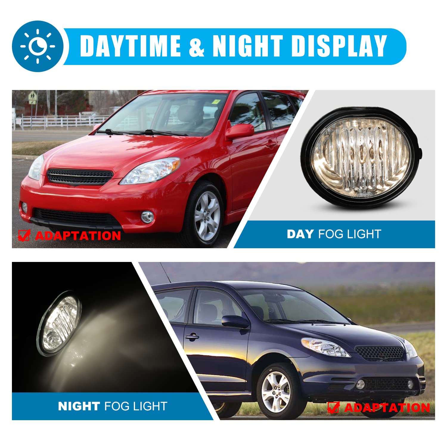 Cpw Fog Lights Compatible With [2003 2004 2005 2006 2007 2008 Toyota Matrix/Pontiac Vibe] Driving Fog Lights + Switch + Wiring K
