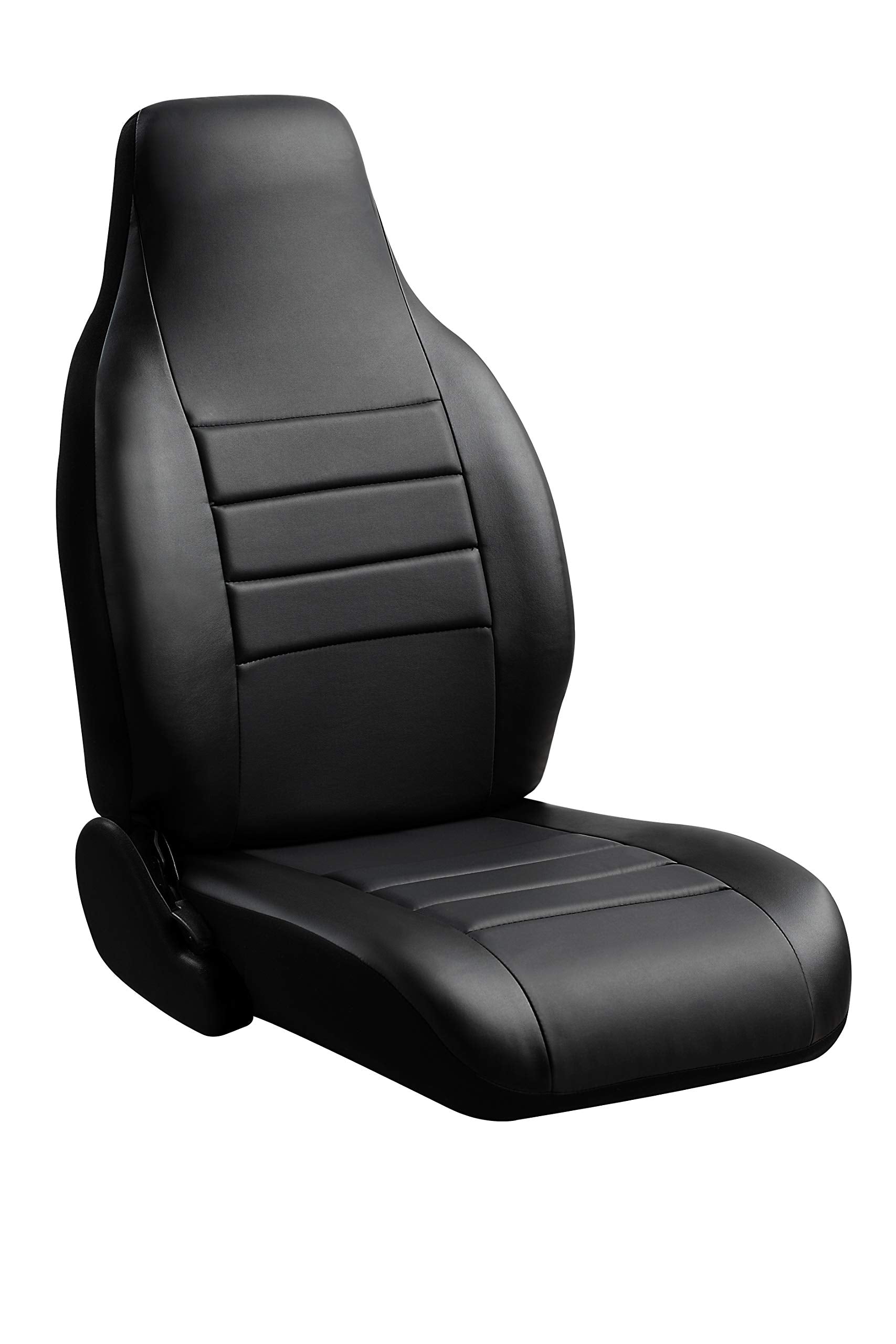 Fia SL62-67 BLK/BLK, Custom Fit Rear Seat Cover, Split Cushion 60/40 - Leatherette (Solid Black)