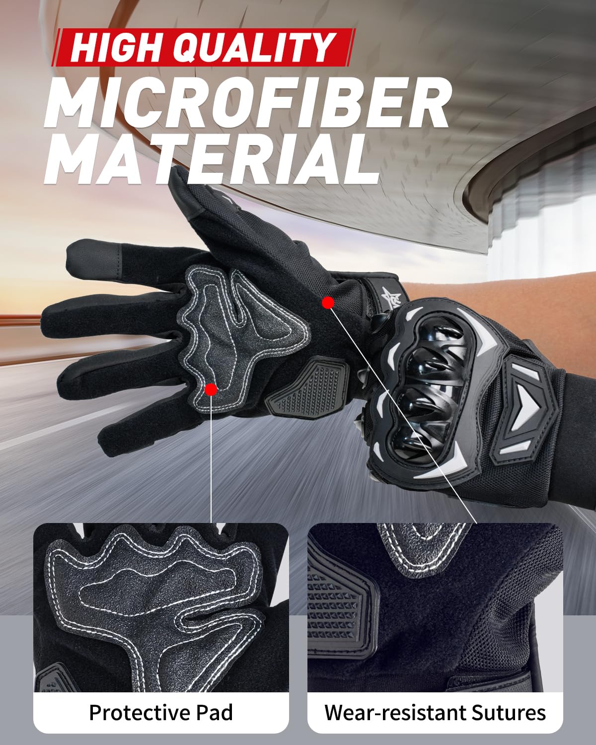 Mmhpluos Motorcycle Glove,Touchscreen Bike Glove With Hard Knuckle Tactical Glove Riding Gloves Anti-Slip Airsoft Gloves Motorcr
