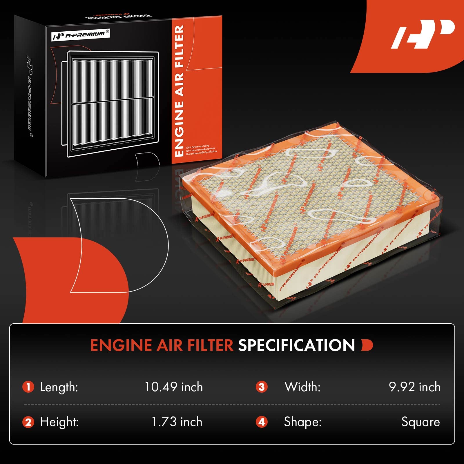 A-Premium Engine Air Filter Compatible With Ford & Lincoln Models - F-150 (2009-2023), Expedition (2007-2023), F-250 F-350 F-450