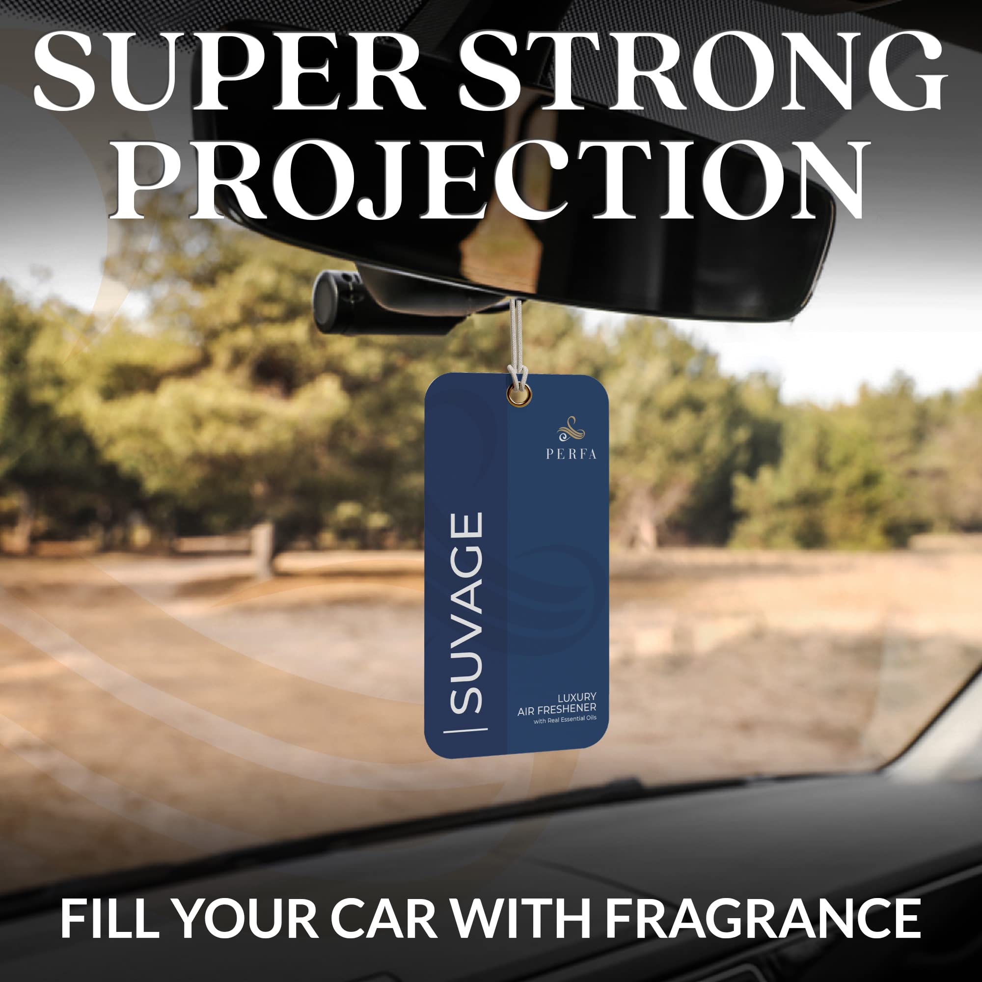 Perfa Solvère Disposable Card Freshener for Men | Strong Blue Car Scents Air Freshener | 1 Count Odour Eliminating Technology