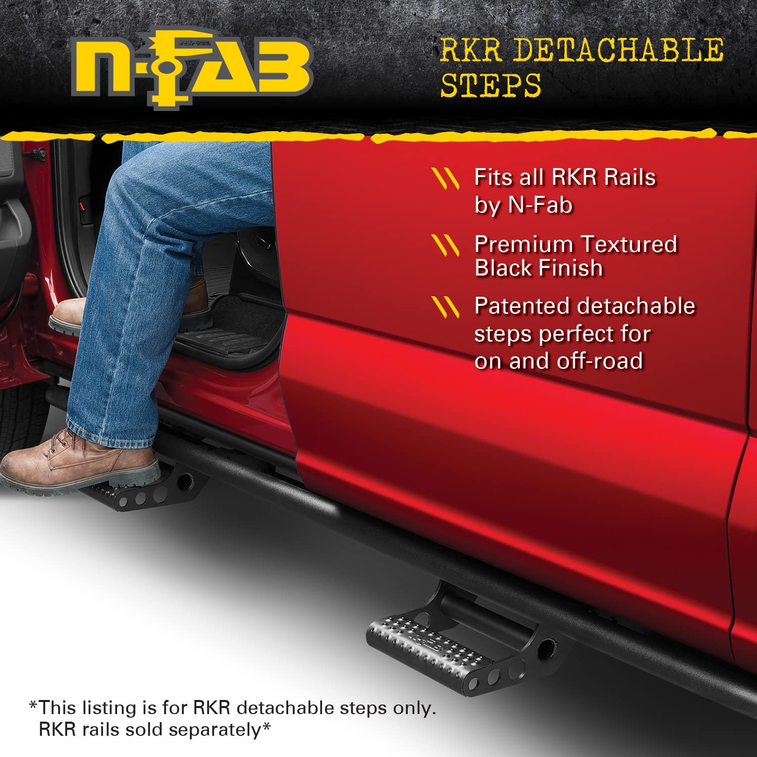 N-Fab Rkr Rails For Toyota 4Runner | Cab Length, Tubular Steel, Textured Black | T104Rkr4R | Fits 2010-2023 Toyota 4Runner (Does Not Fit 2010-2019 Limited And 2010-2013 Sr5 Models) Suv, Srw Gas