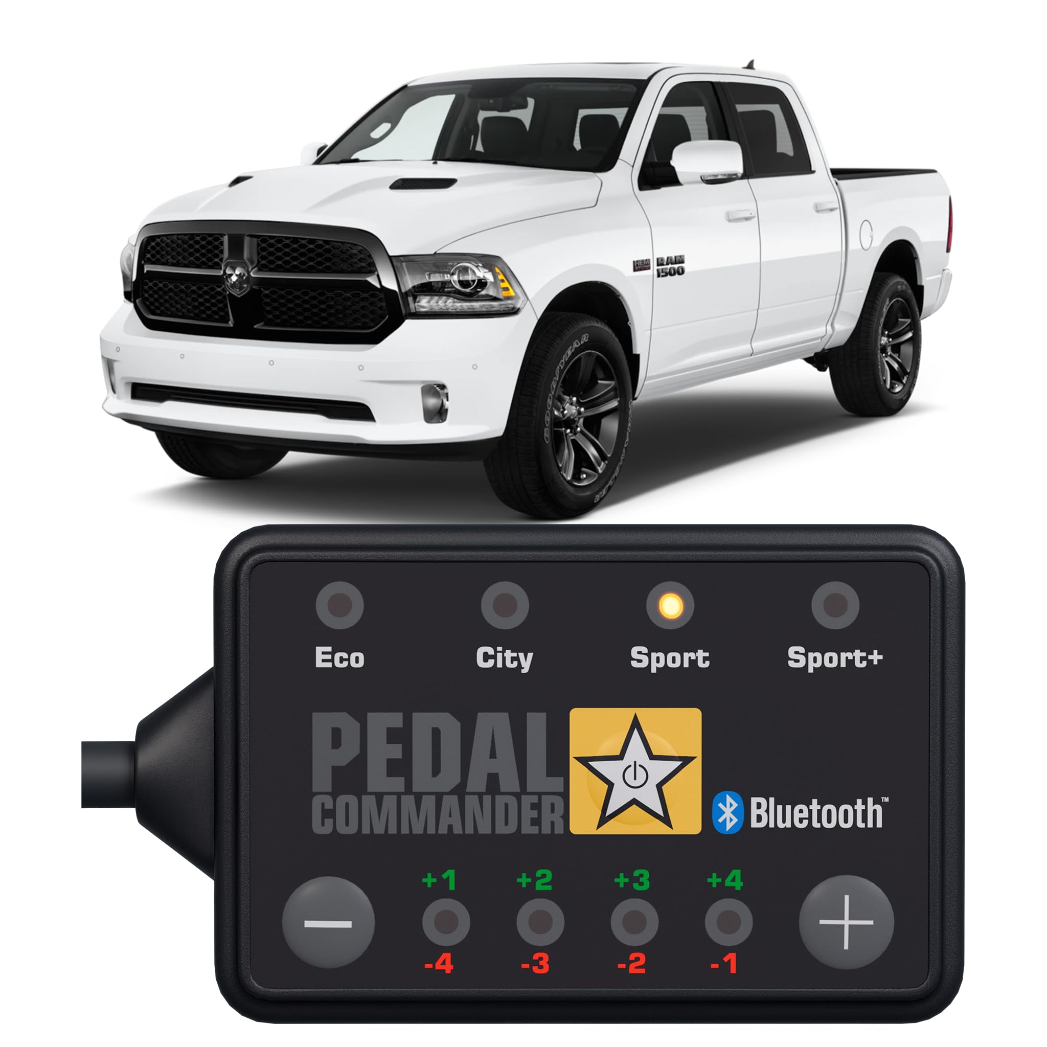 PEDAL COMMANDER Throttle Response Controller for Dodge Ram 2007-2018, PC31-BT, Black, Fits 1500/2500/3500, Gas & Diesel