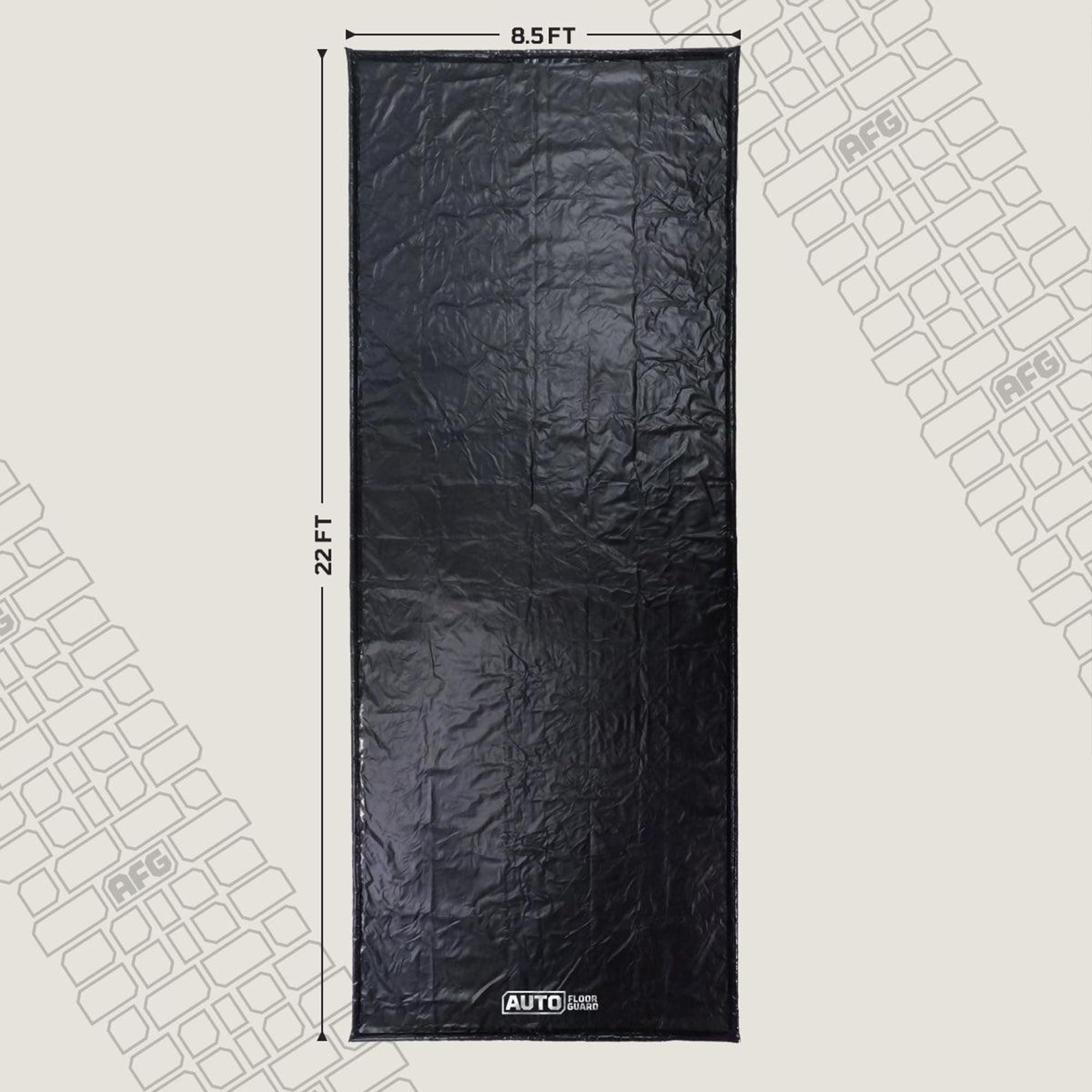 AutoFloorGuard Heavy-Duty Garage Floor Mat, XL 8'6"x22', Black, PVC, Model AFG8622