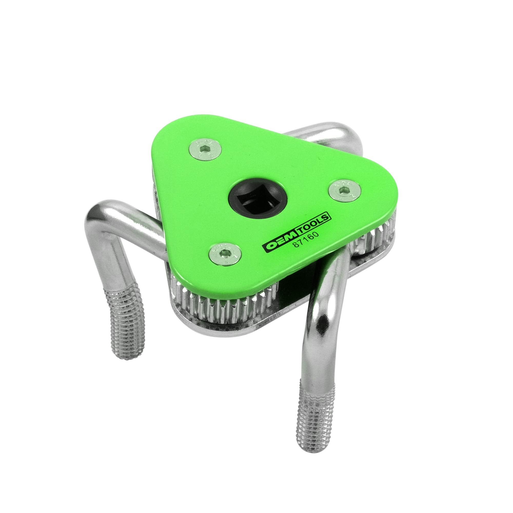 OEMTOOLS 87160 3-Jaw Adjustable Filter Wrench, Oil Filter Wrench Small Space Use, Oil Filter Wrench Adjustable, Green and Silver