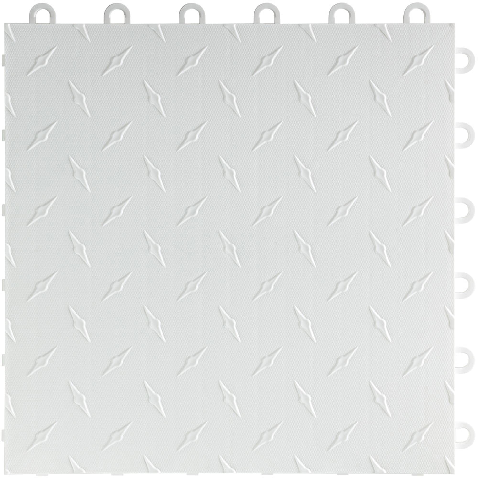 Speedway Diamond Interlocking Garage Floor Tiles 12 x 12-Inch, White, 50 Piece Set