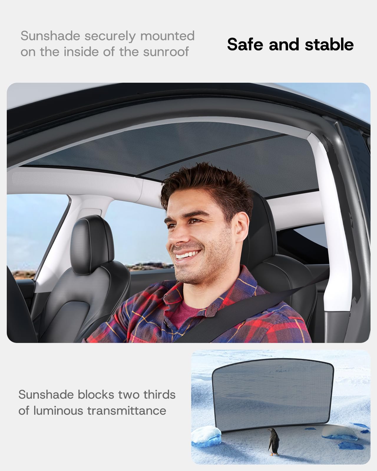 SUMK Sunshade Roof for Tesla Model Y 2025 - Foldable, No Sag & No Gap, Mesh, Model DM-126