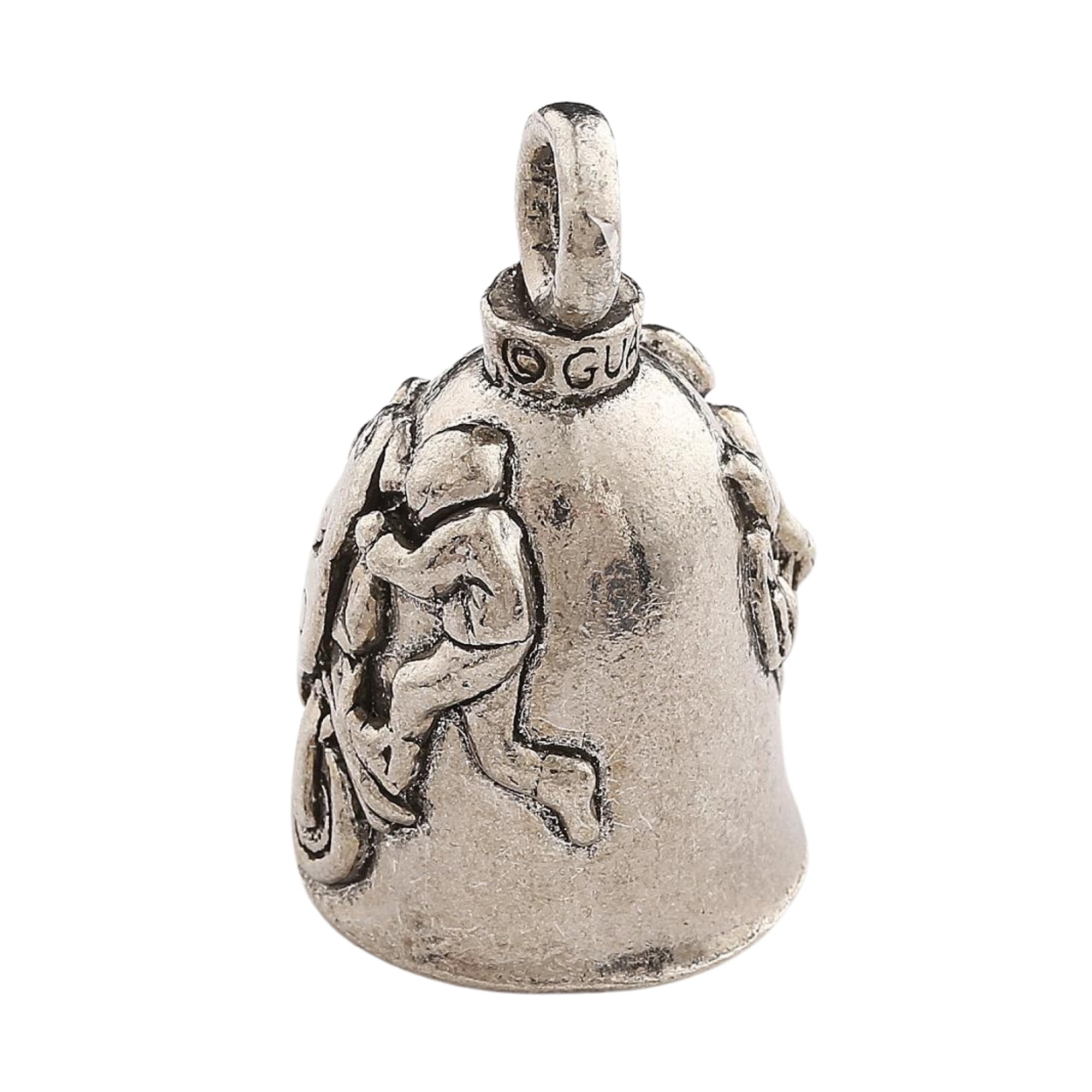Guardian Bell Sport Bike Tricks Good Luck Bell W/Keyring & Black Velvet Gift Bag | Motorcycle Bell | Lead-Free Pewter | Good Luc