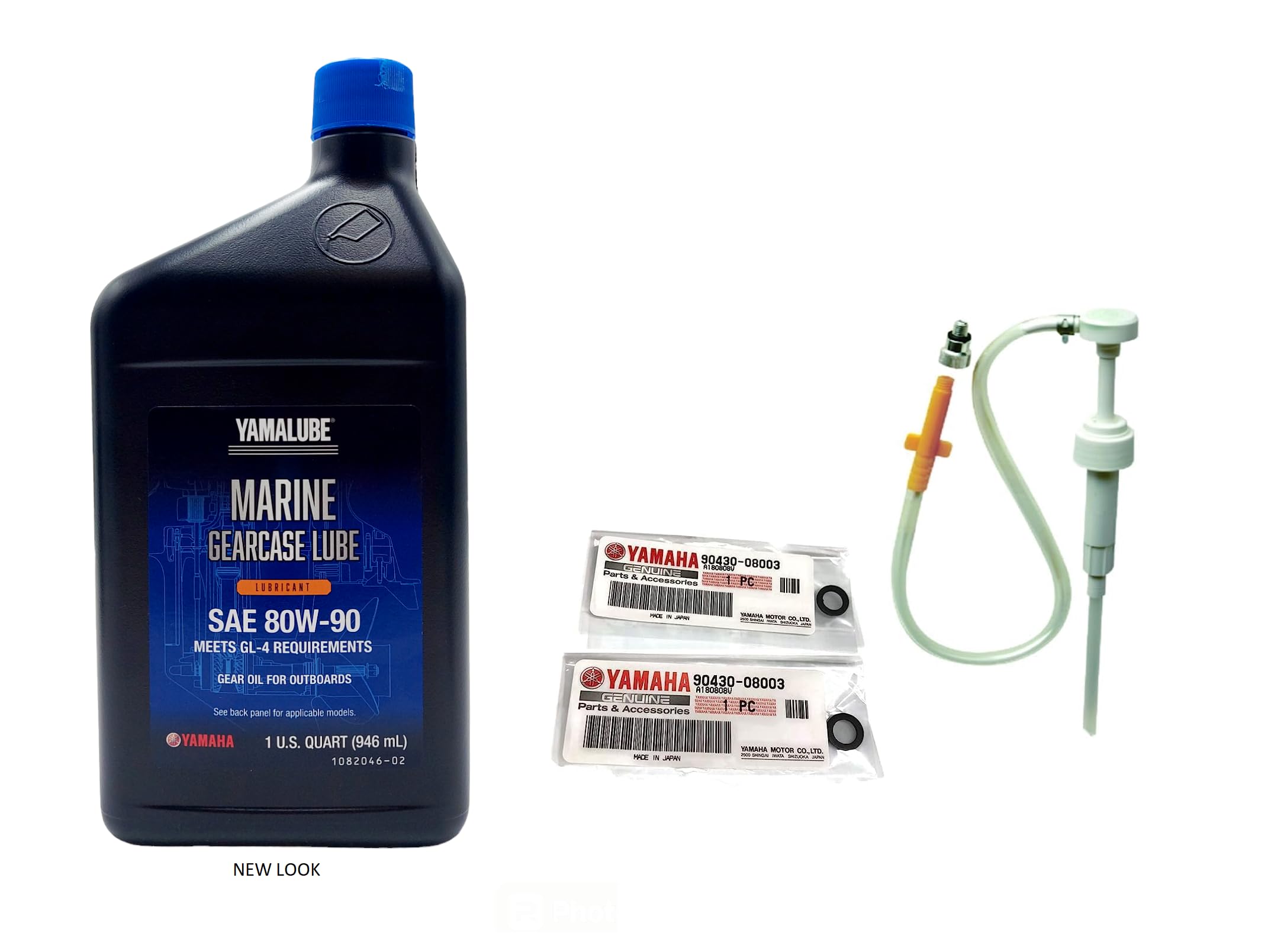 STONEMUSLE YAMAHA Yamalube Outboard Gear Lube Kit with Pump, Model PWC-YM-0520-KT, for 2 Stroke & 4 Stroke Engines