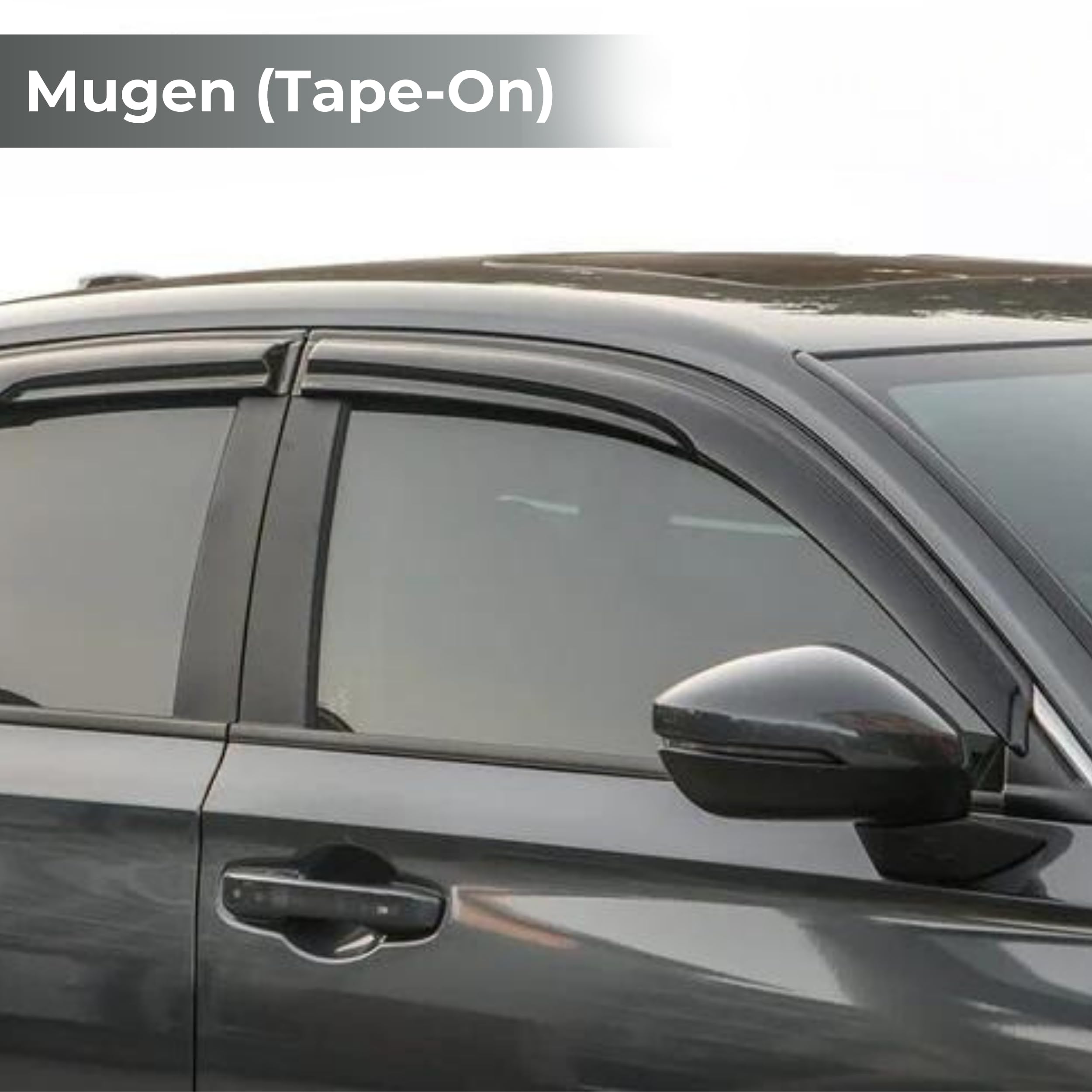 Ig Window Visor For Mitsubishi Lancer Sedan 2002-2006, Rain Guard Tape-On Extra Durable Sun Wind Side Vent Window Deflector Muge