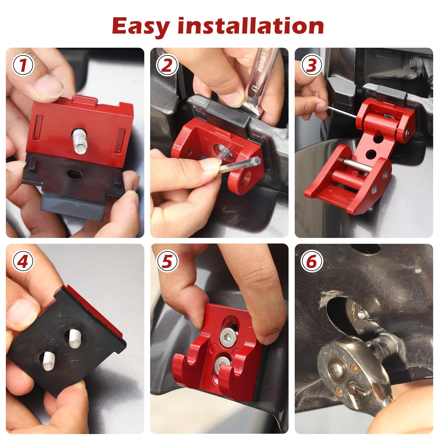 Rt-Tcz For Wrangler Hood Latches Catch Kit Compatible With Jeep Wrangler Jk Jl Gladiator Jt Red Exterior Accessories 2Pcs (3-Hol