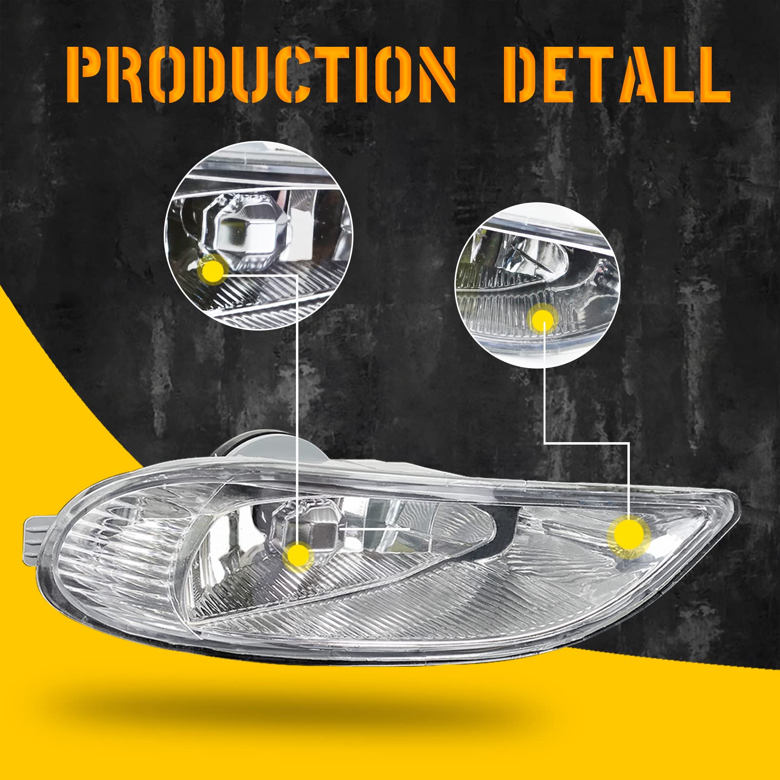 Driving Fog Lights Compatible With Toyota Camry 2002-2004/ Corolla 2005-2008/ Solara 2002-2003 Bumper Fog Lamps With Halogen Bul