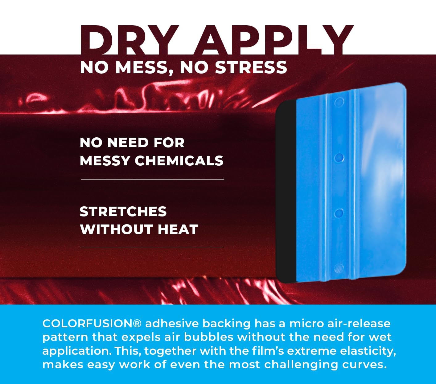 Colorfusion Ppf By Vvivid, Gloss Demon Dry Apply Ppf Vinyl Car Wrap Roll 60Ft X 5Ft