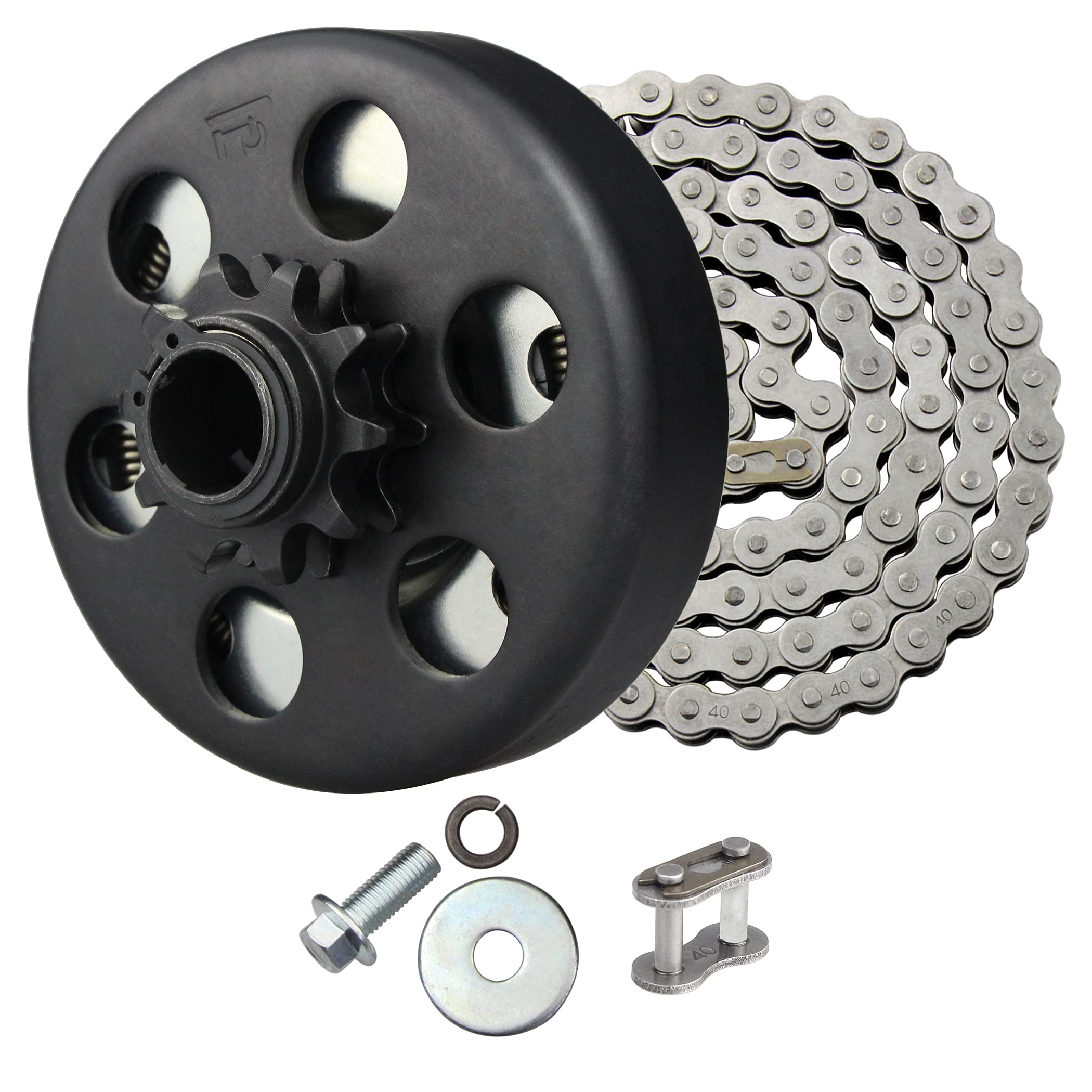 Fdj Go Kart Clutch 3/4 Bore 10 Tooth With 40 Chain Centrifugal Clutch 3/4'' And Chain Set For Predator 212Cc Small Engine Mini B
