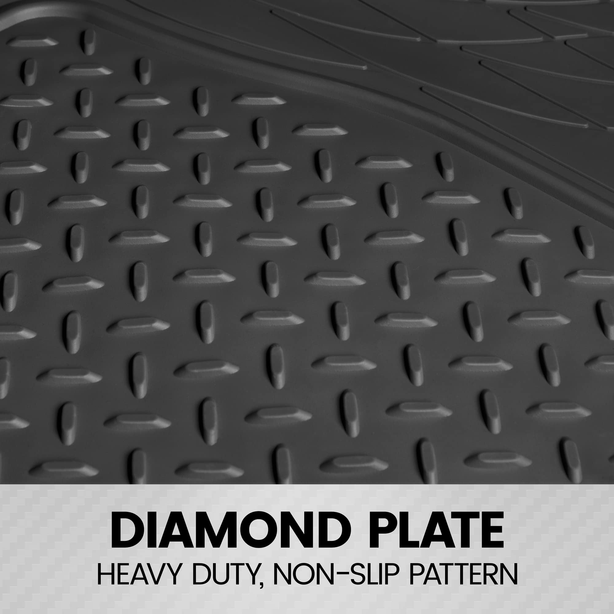 Bdk Heavy Duty Rubber Cargo Mat Liner - All-Weather Trunk Protection, Trim-To-Fit Design For Cars, Suvs, Vans & Trucks - Non-Sli