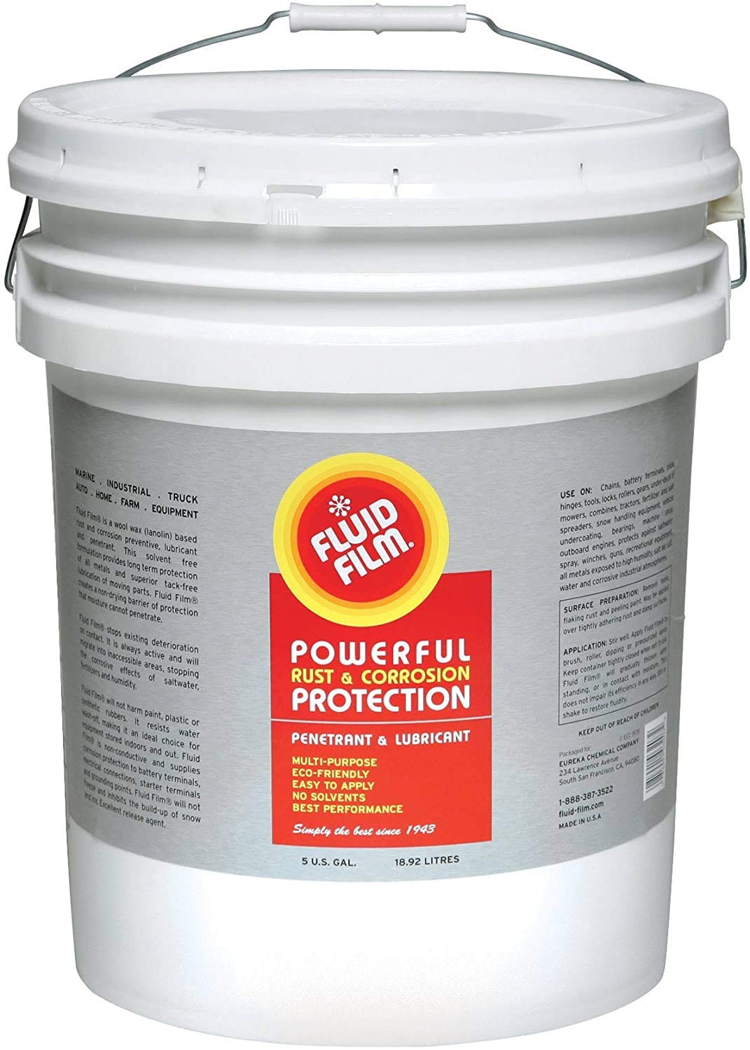 Fluid Film 5gal Pail NAS Rust Inhibitor Rust Prevention Anti Corrosion Anti Rust Coating Undercoating Underbody Rust Proofing Co