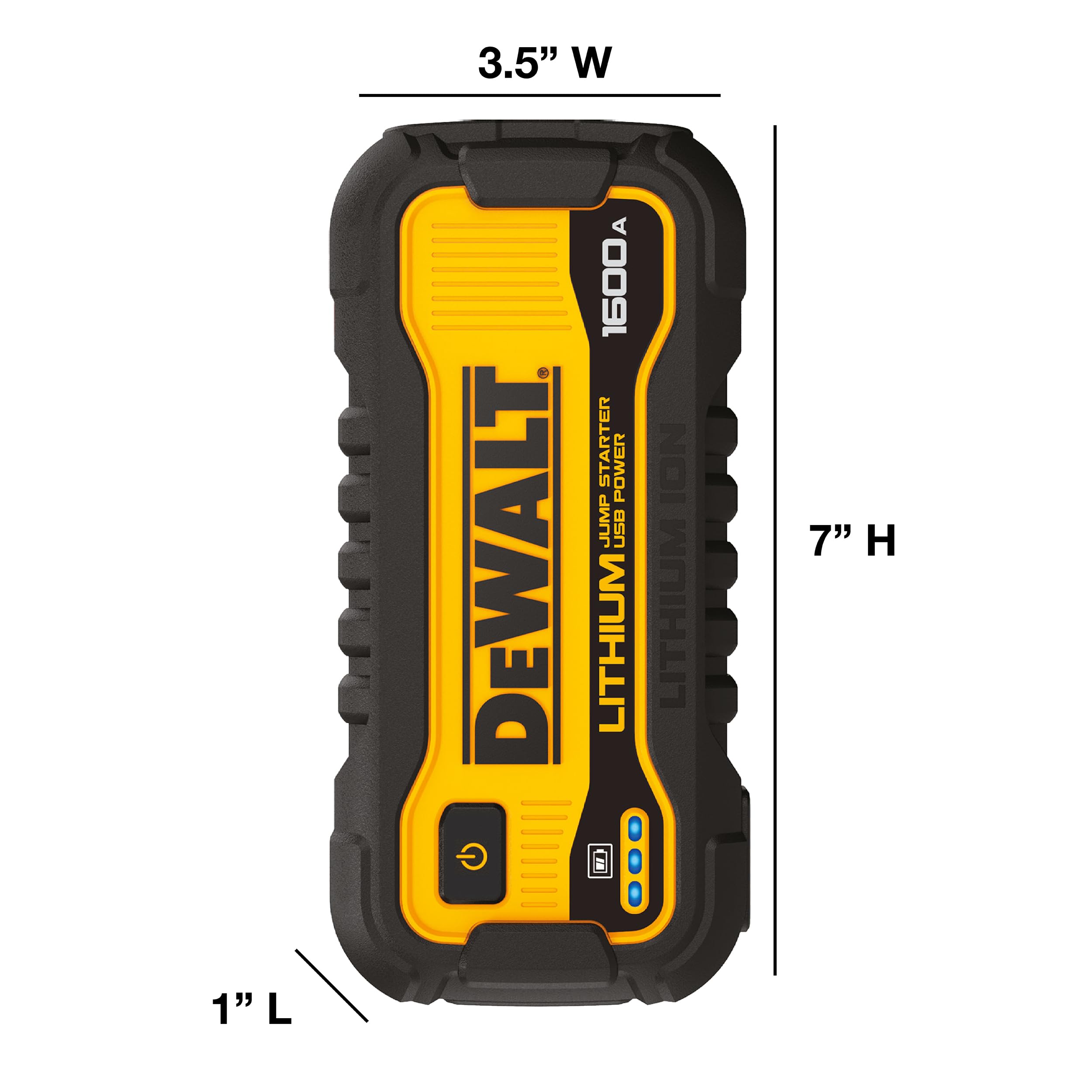 DEWALT DXAELJ16 1600 Peak Amp Jump Starter Battery Booster - Yellow, USB Power Station